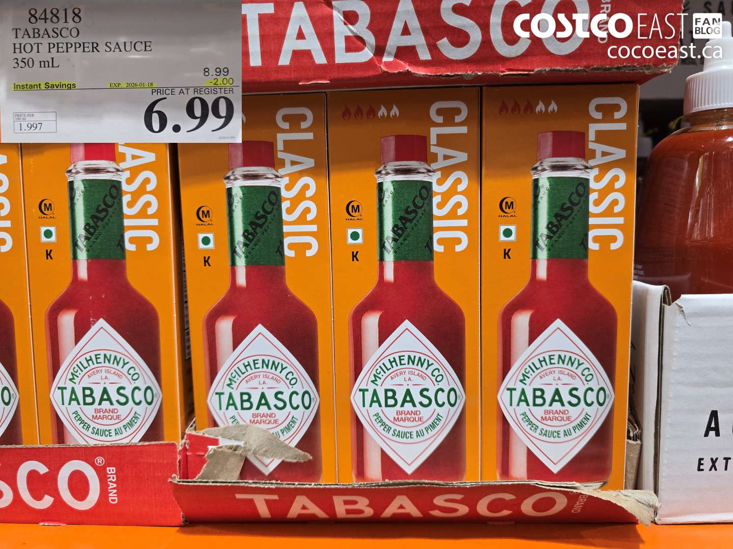 84818 TABASCO HOT PEPPER SAUCE 350 ML ($2.00 INSTANT SAVINGS EXPIRES ON 2026-01-18) $6.99