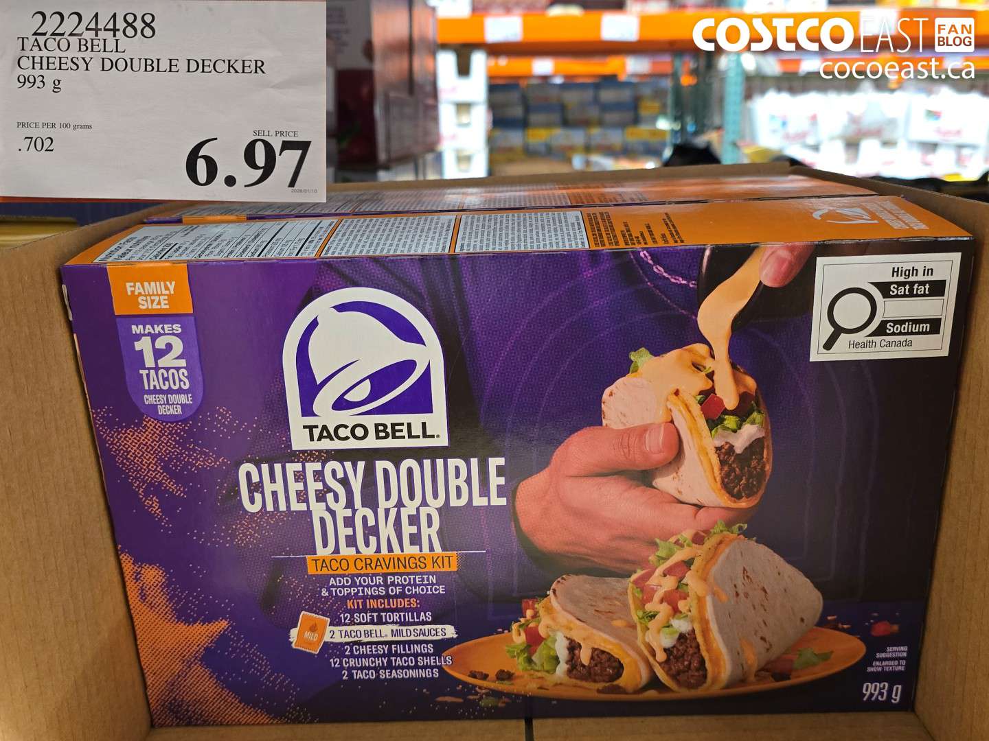 2224488 TACO BELL CHEESY DOUBLE DECKER 993 G $6.97