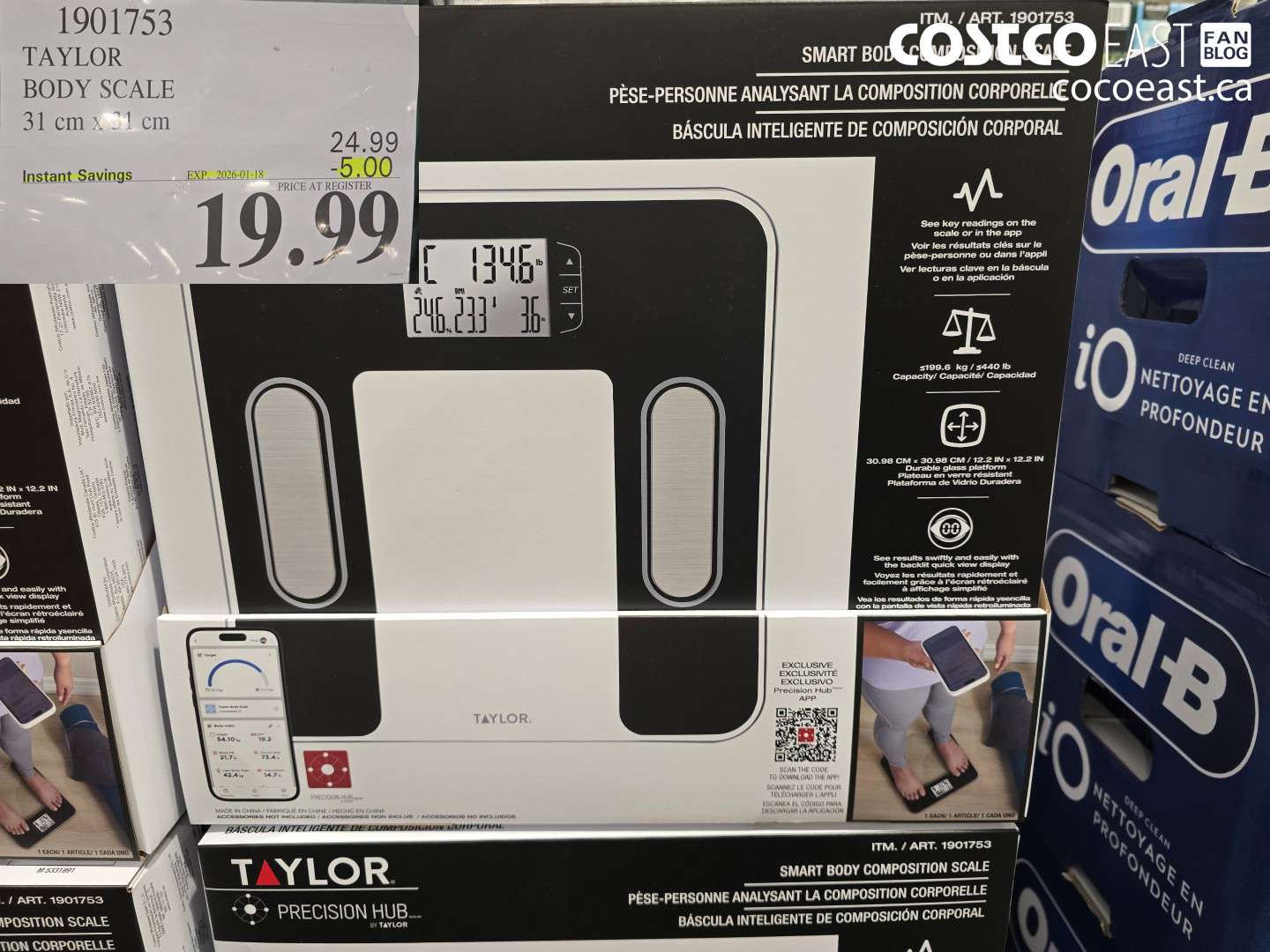 1901753 TAYLOR BODY SCALE 31 CM X 31 CM ($5.00 INSTANT SAVINGS EXPIRES ON 2026-01-18) $19.99