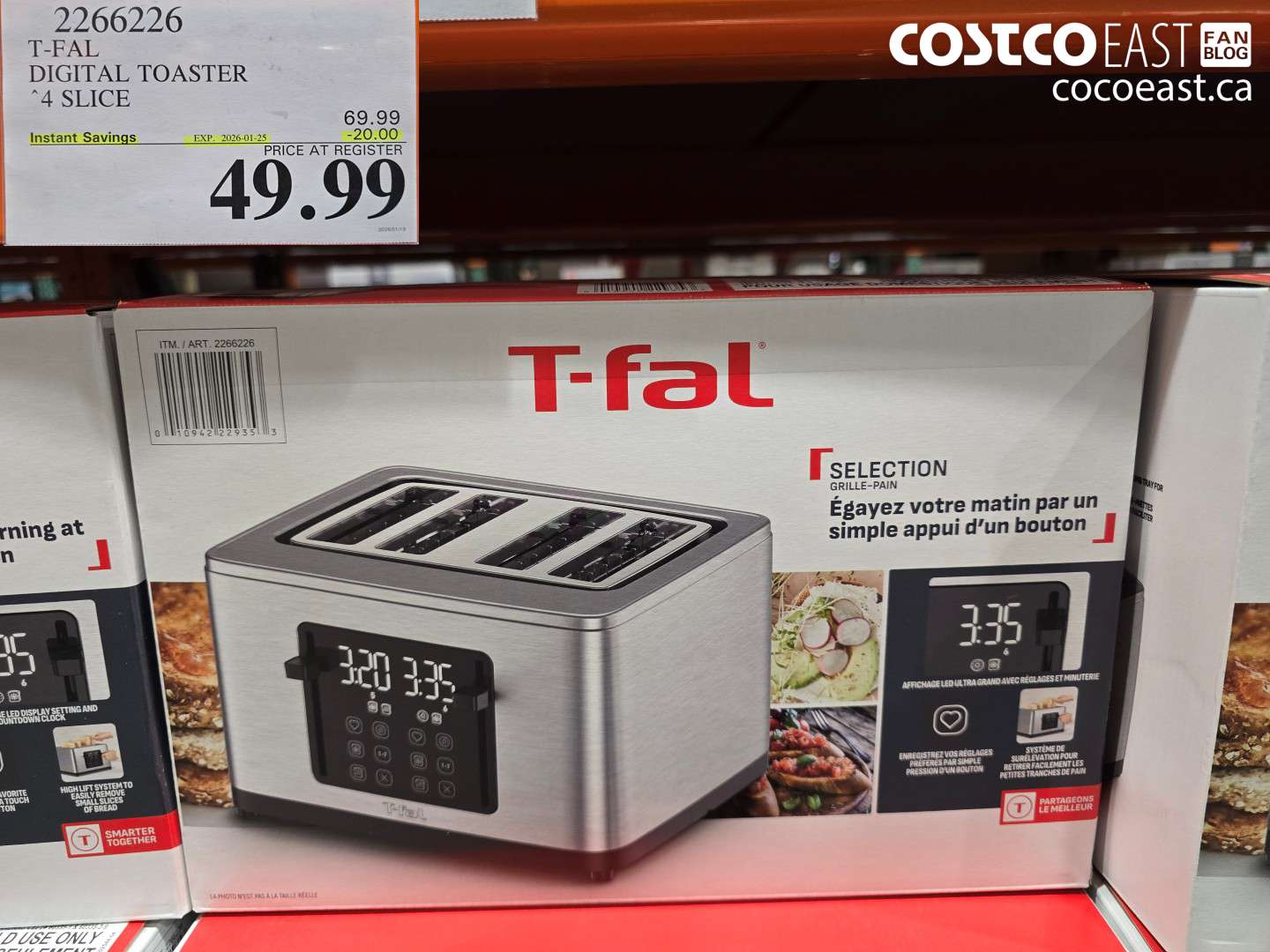 2266226 T-FAL DIGITAL TOASTER “4 SLICE ($20.00 INSTANT SAVINGS EXPIRES ON 2026-01-25) $49.99