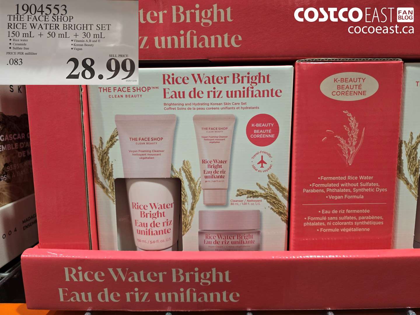 1904553 THE FACE SHOP RICE WATER BRIGHT SET 150 ML + 50 ML +30 ML $28.99