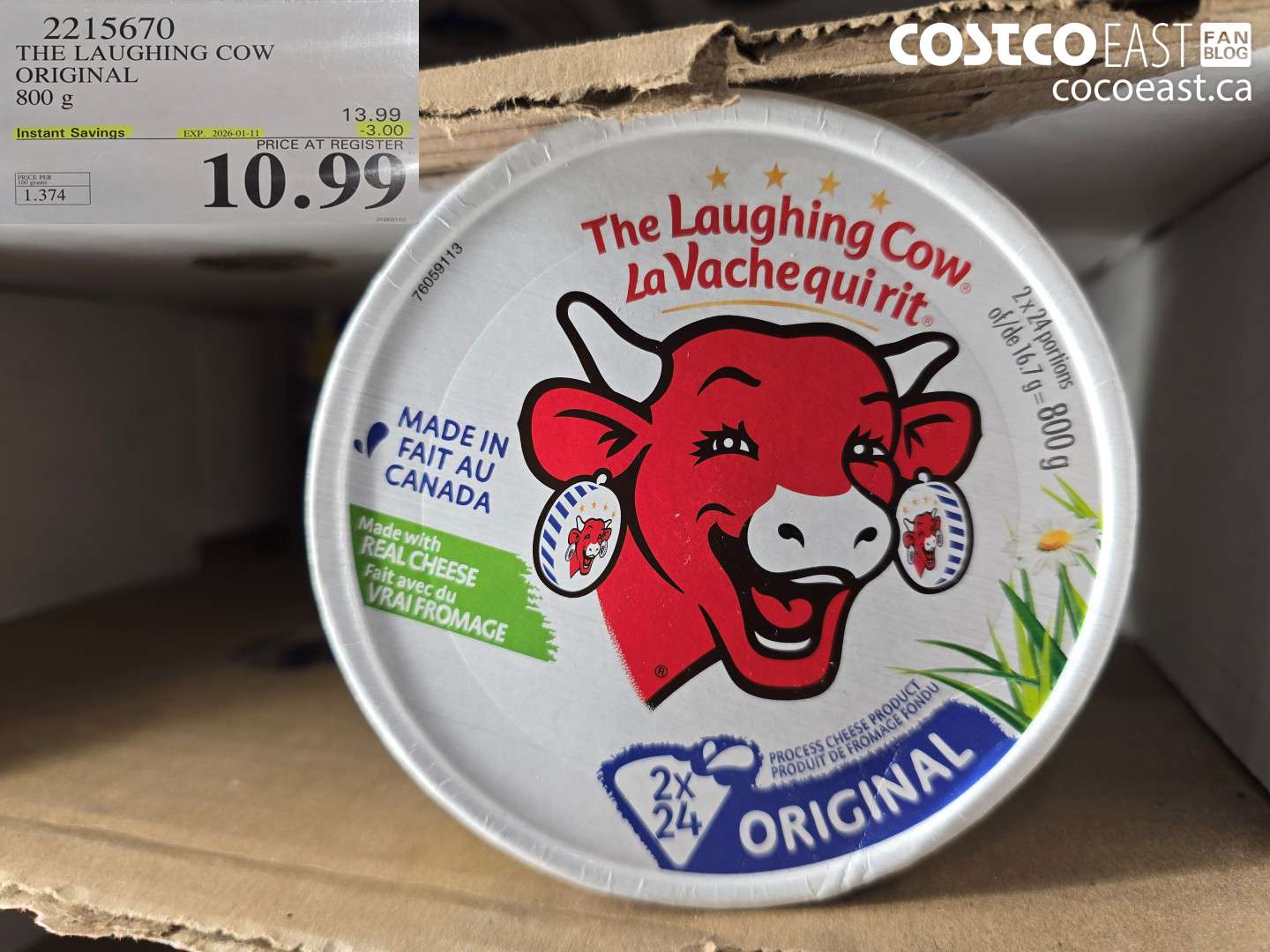 2215670 THE LAUGHING COW ORIGINAL 800 G ($3.00 INSTANT SAVINGS EXPIRES ON 2026-01-11) $10.89