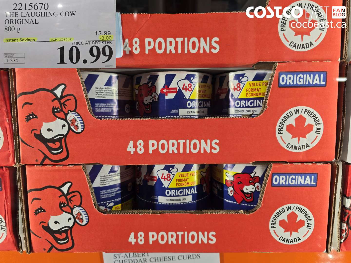 2215670 THE LAUGHING COW ORIGINAL 800 G ($3.00 INSTANT SAVINGS EXPIRES ON 2026-01-11) $10.89