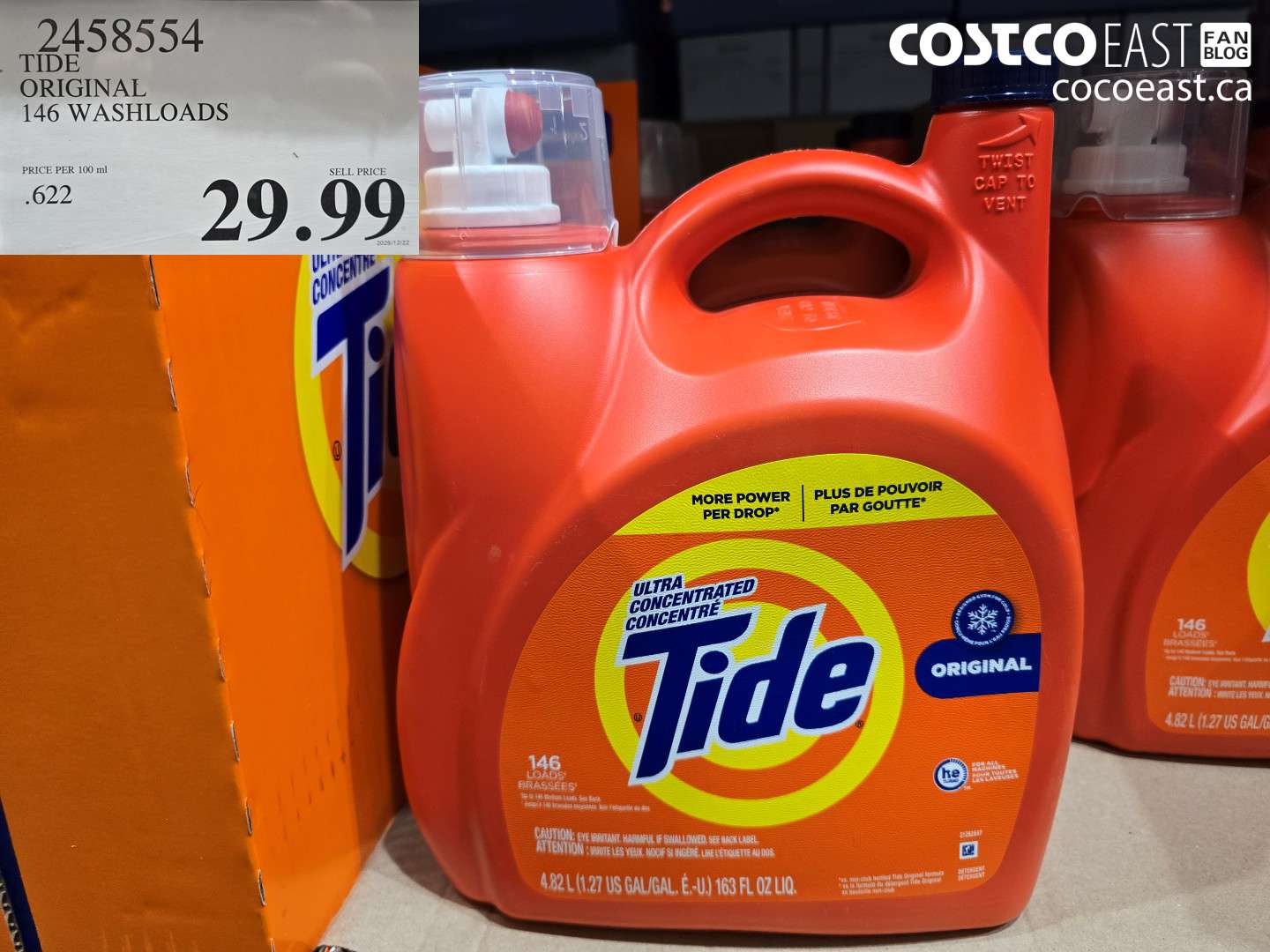 2458554 TIDE ORIGINAL 146 WASHLOADS $29.99