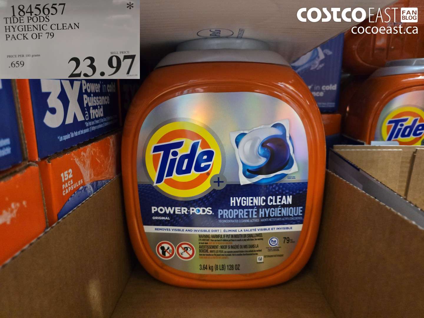 1845657 TIDE PODS HYGIENIC CLEAN PACK OF 79 $23.97