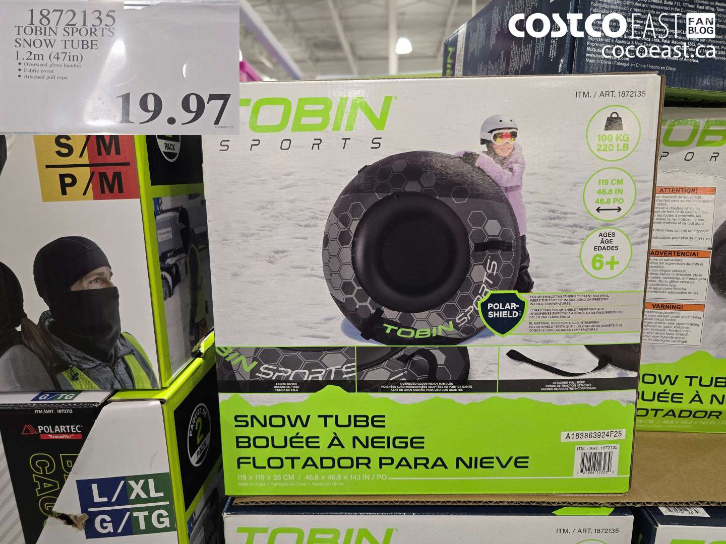 1872135 TOBIN SPORTS SNOW TUBE 1.2m (47in) $19.97