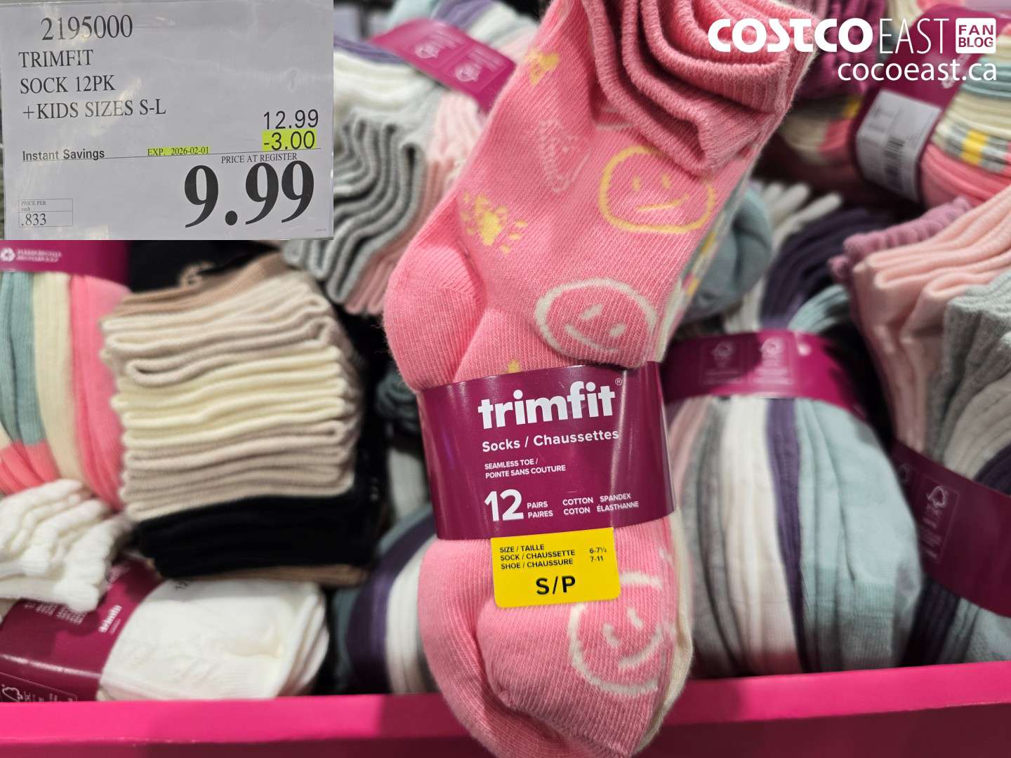 2195000 TRIMFIT KIDS SOCK 12PK SIZES S-L ($3.00 INSTANT SAVINGS EXPIRES ON 2026-02-01) $9.99
