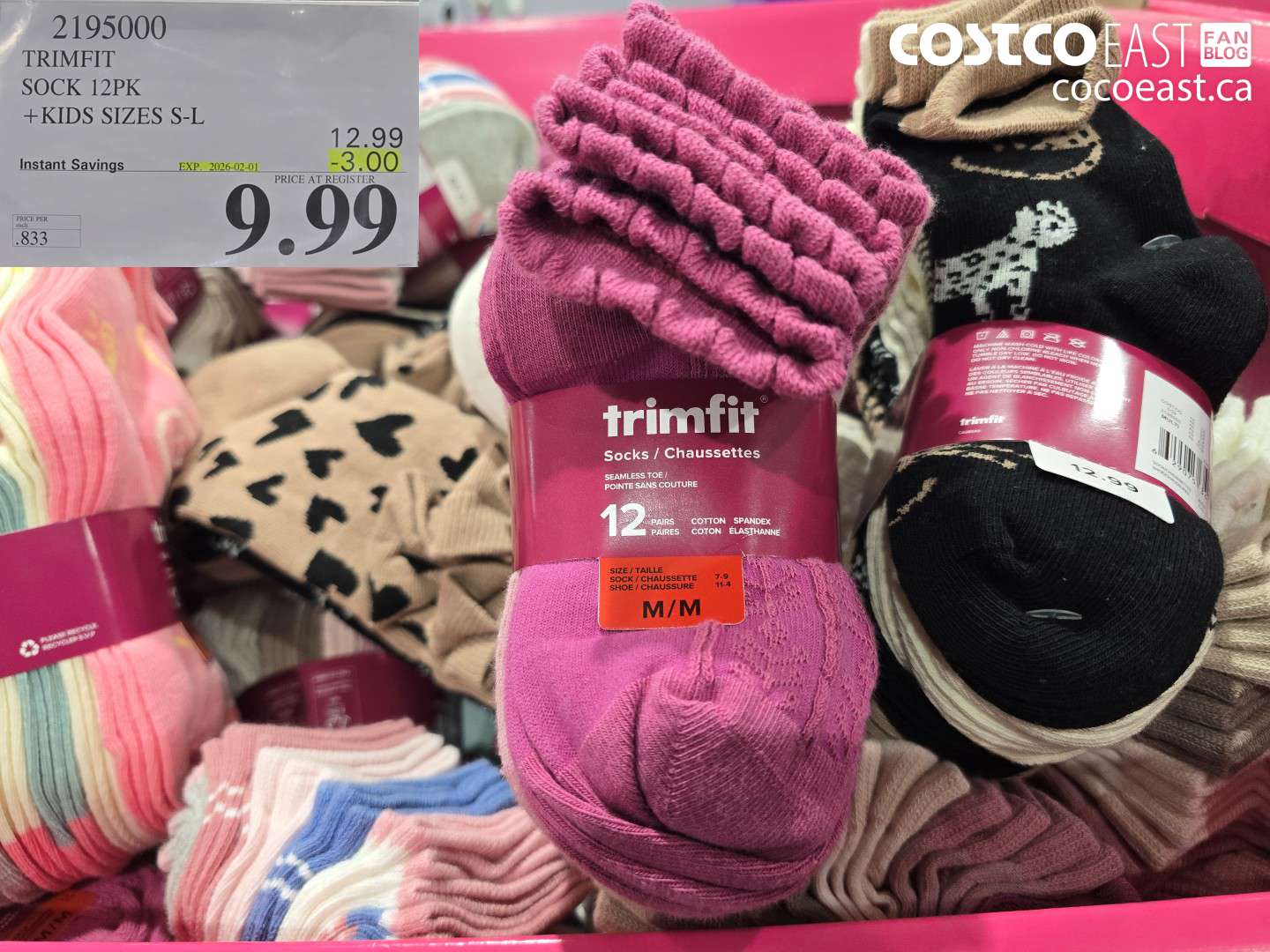 2195000 TRIMFIT KIDS SOCK 12PK SIZES S-L ($3.00 INSTANT SAVINGS EXPIRES ON 2026-02-01) $9.99