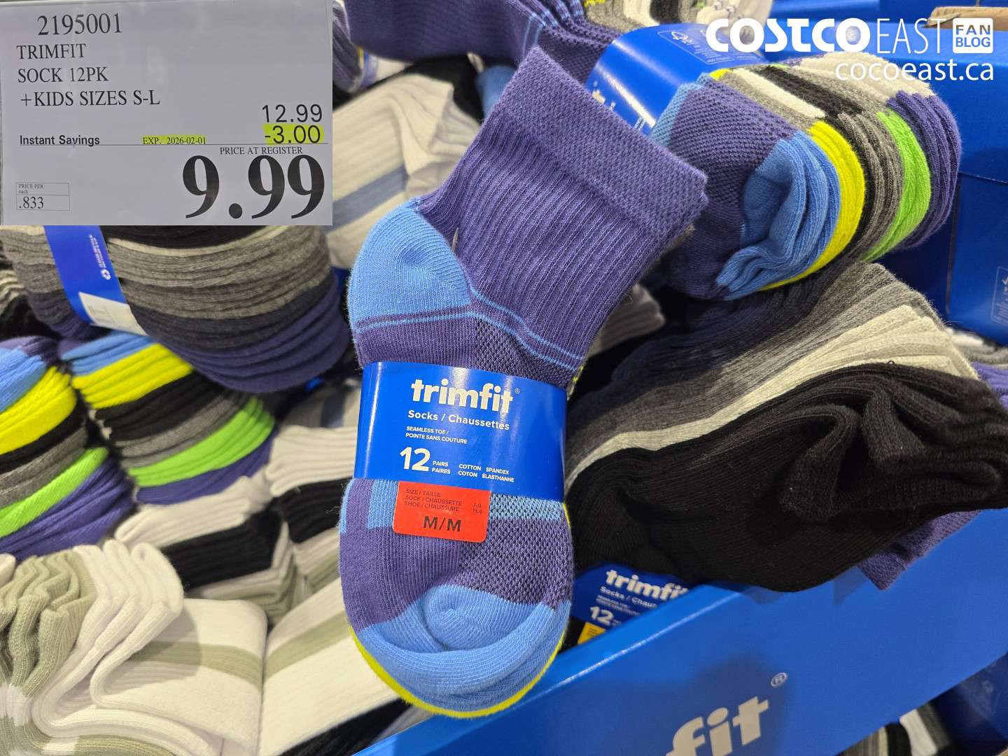 2195001 TRIMFIT KIDS SOCK 12PK SIZES S-L ($3.00 INSTANT SAVINGS EXPIRES ON 2026-02-01) $9.99