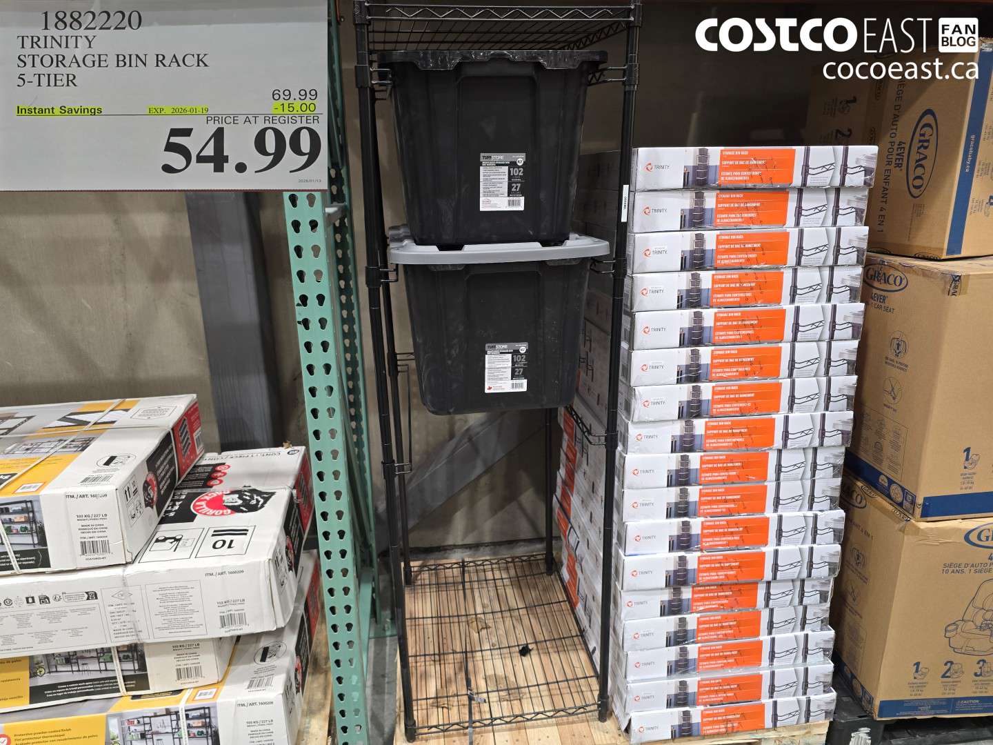 1882220 TRINITY STORAGE BIN RACK 5-TIER ($15.00 INSTANT SAVINGS EXPIRES ON 2026-01-19) $54.99