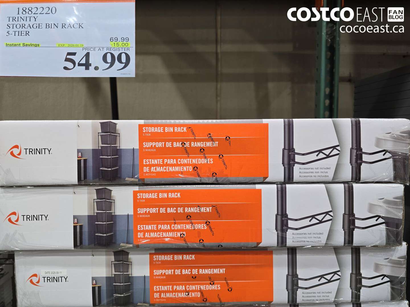 1882220 TRINITY STORAGE BIN RACK 5-TIER ($15.00 INSTANT SAVINGS EXPIRES ON 2026-01-19) $54.99