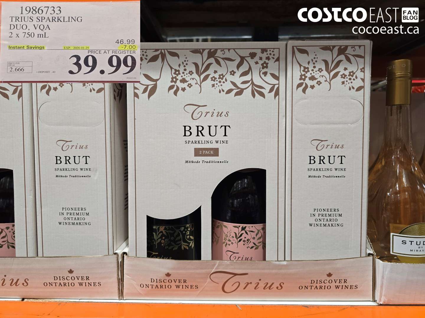 1986733 TRIUS SPARKLING DUO, VQA 2 X 750 ML ($7.00 INSTANT SAVINGS EXPIRES ON 2026-01-25) $39.99