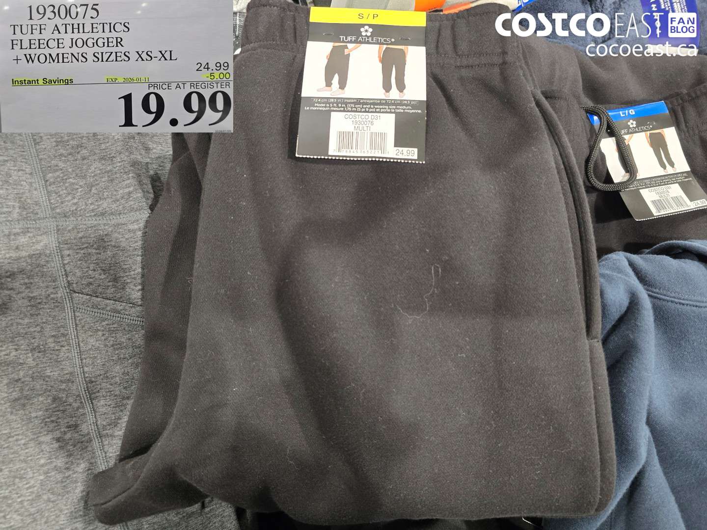 1930075 TUFF ATHLETICS FLEECE JOGGER +WOMENS SIZES XS-XL ($5.00 INSTANT SAVINGS EXPIRES ON 2026-01-11) $19.99