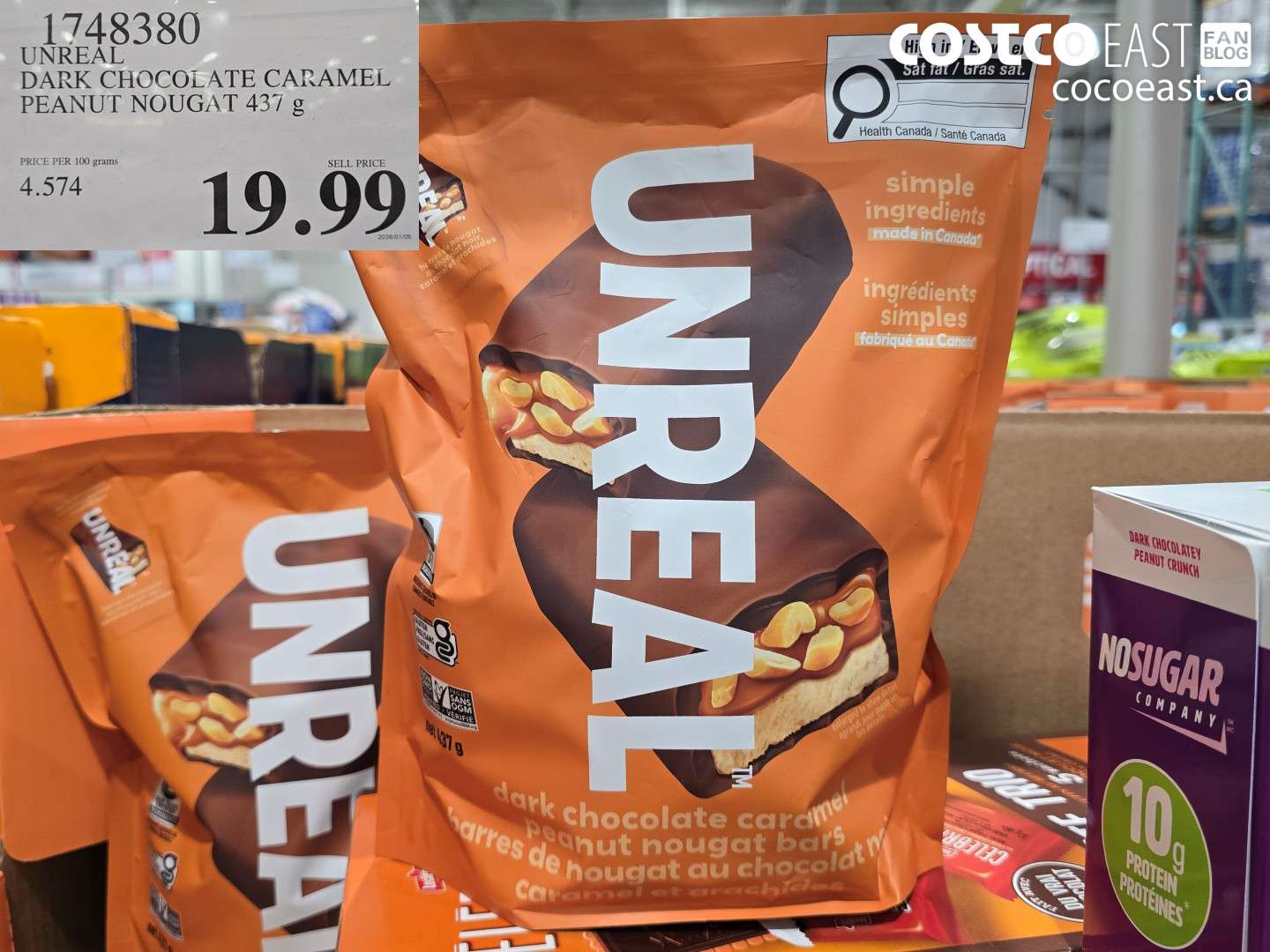 1748380 UNREAL DARK CHOCOLATE CARAMEL PEANUT NOUGAT 437 g $19.99