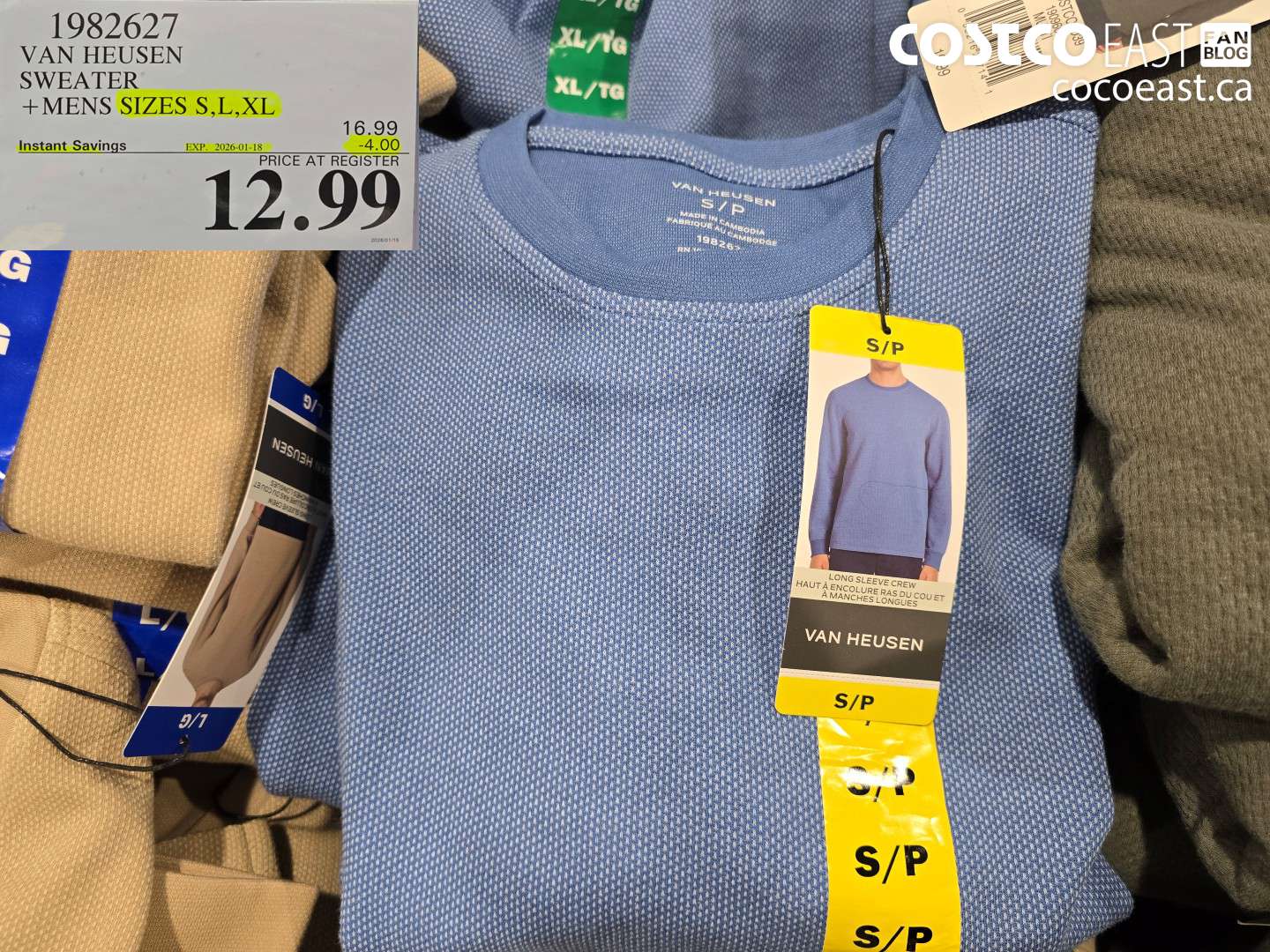 1982627 VAN HEUSEN SWEATER +MENS SIZES S,L,XL ($4.00 INSTANT SAVINGS EXPIRES ON 2026-01-18) $12.99