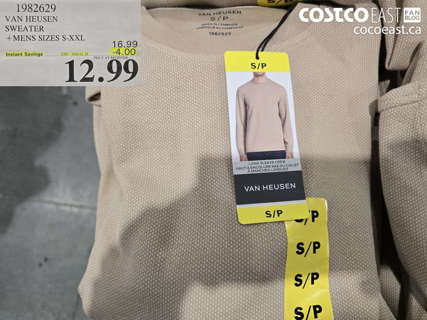 1982629 VAN HEUSEN SWEATER + MENS SIZES S-XXL ($4.00 INSTANT SAVINGS EXPIRES ON 2026-01-18) $12.99