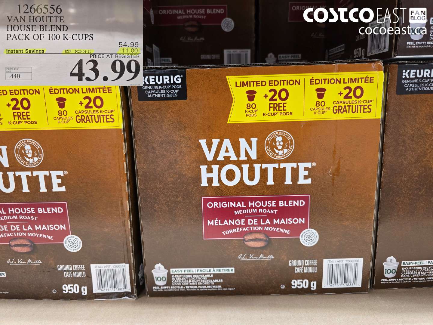 1266556 VAN HOUTTE HOUSE BLEND PACK OF 100 K-CUPS ($11.00 INSTANT SAVINGS EXPIRES ON 2026-01-11) $43.99