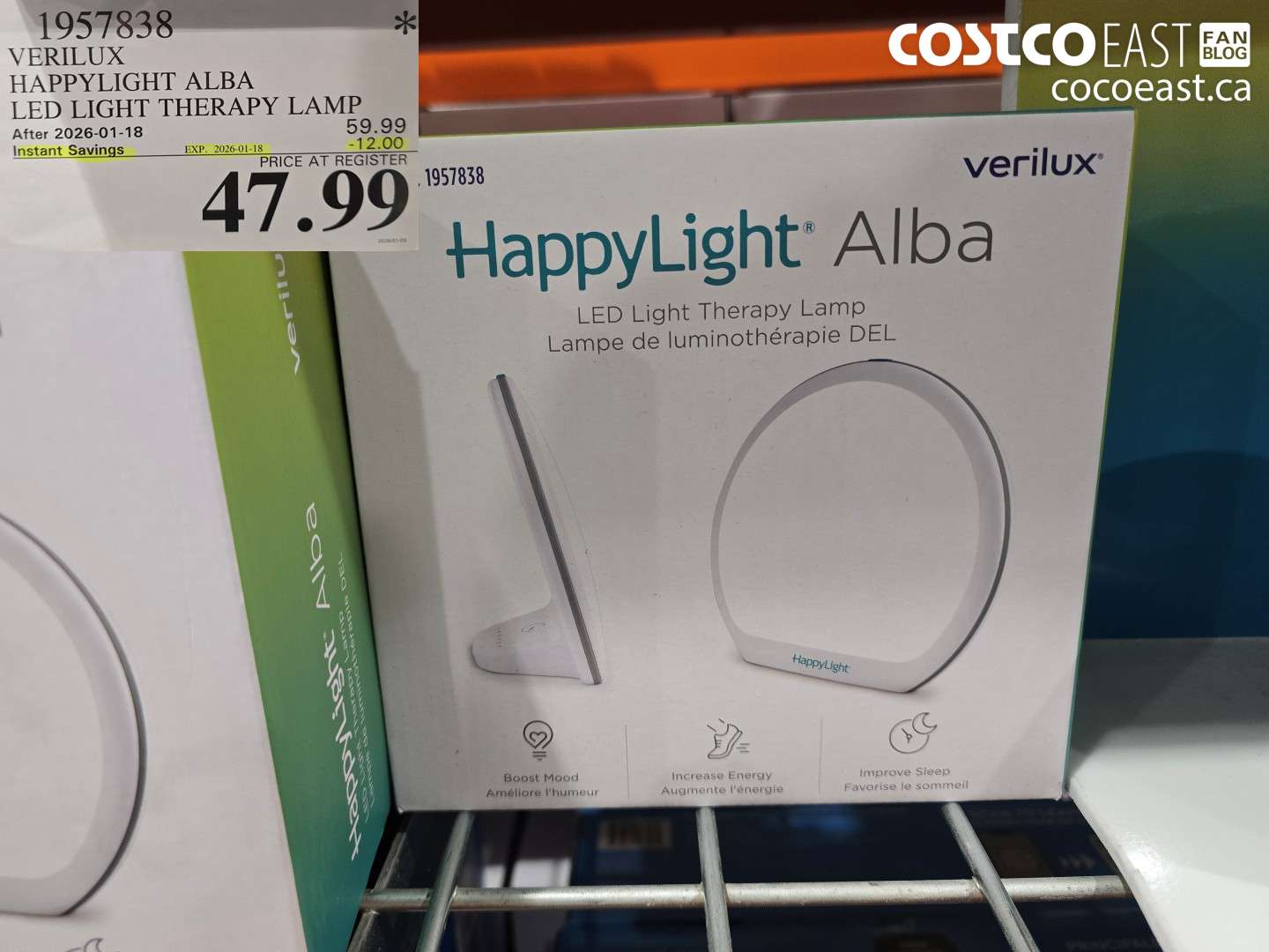 1957838 VERILUX HAPPYLIGHT ALBA LED LIGHT THERAPY LAMP ($12.00 INSTANT SAVINGS EXPIRES ON 2026-01-18) $47.99