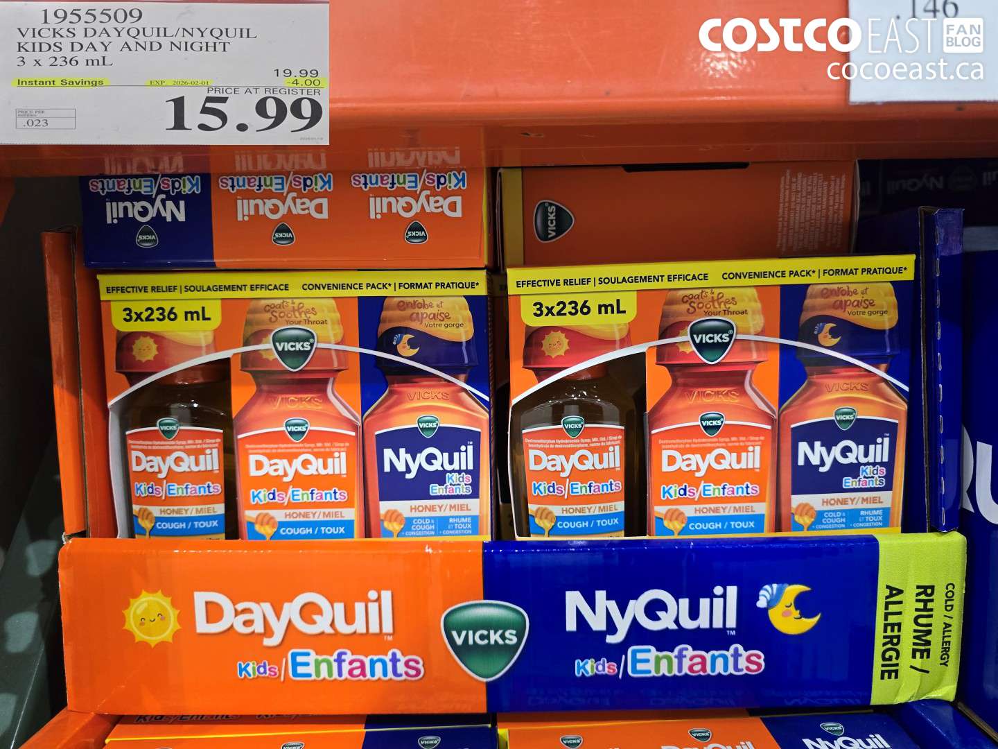 1955509 VICKS DAYQUIL/NYQUIL KIDS DAY AND NIGHT 3 x 236 mL ($4.00 INSTANT SAVINGS EXPIRES ON 2026-02-01) $15.99