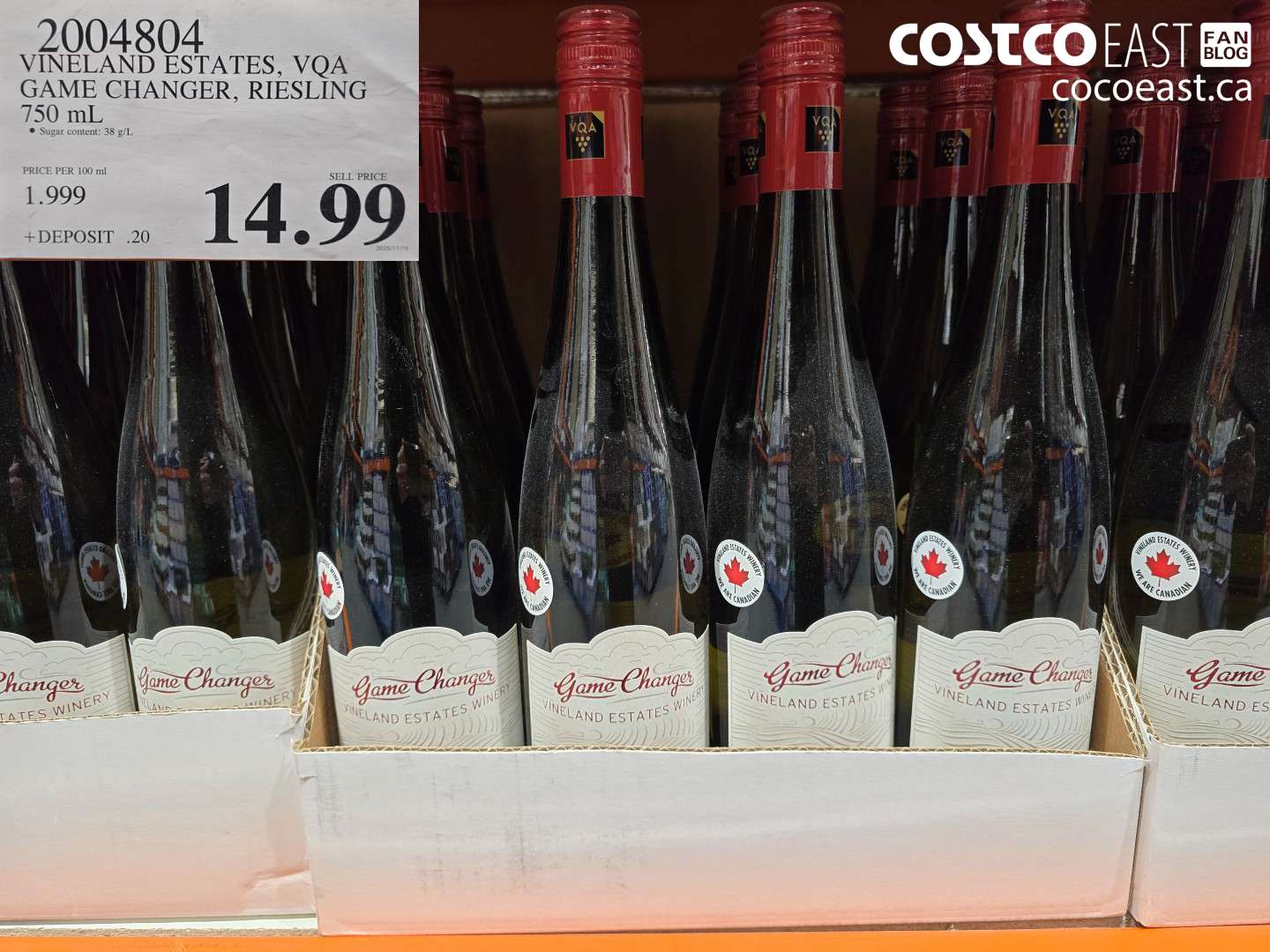 2004804 VINELAND ESTATES, VQA GAME CHANGER, RIESLING 750 mL $14.99