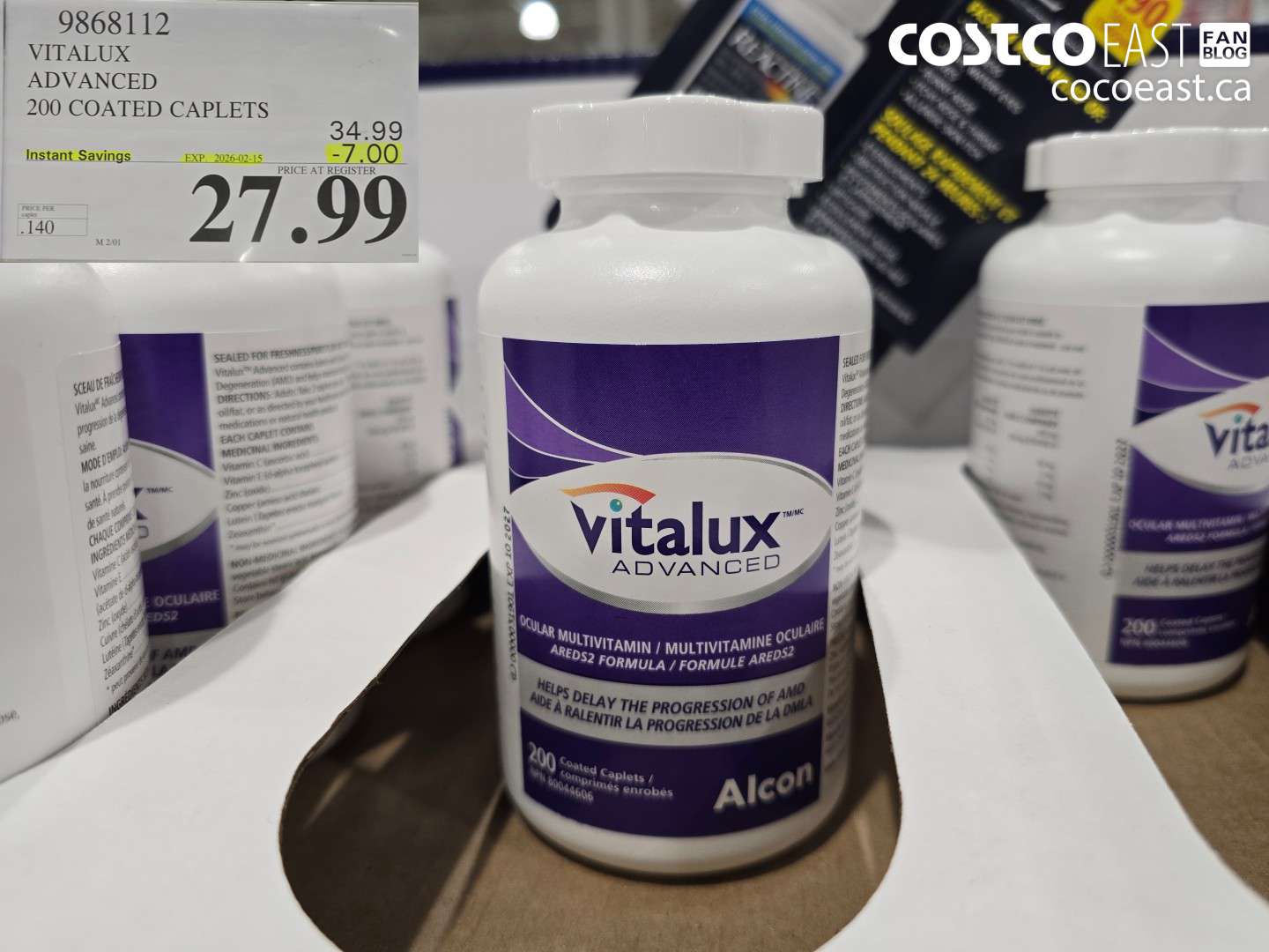 9868112 VITALUX ADVANCED 200 COATED CAPLETS ($7.00 INSTANT SAVINGS EXPIRES ON 2026-02-15) $27.99