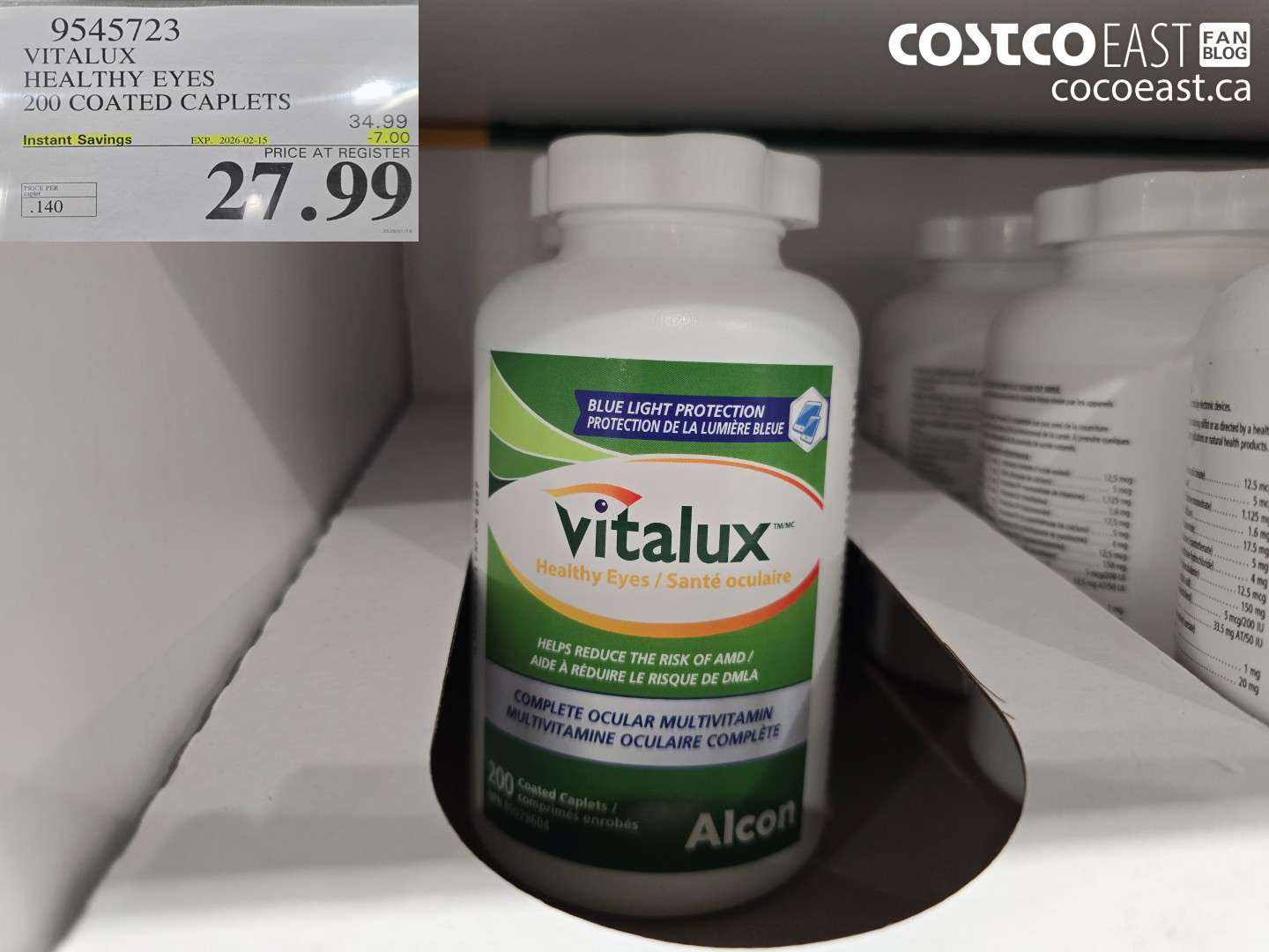 9545723 VITALUX HEALTHY EYES 200 COATED CAPLETS ($7.00 INSTANT SAVINGS EXPIRES ON 2026-02-15) $27.99