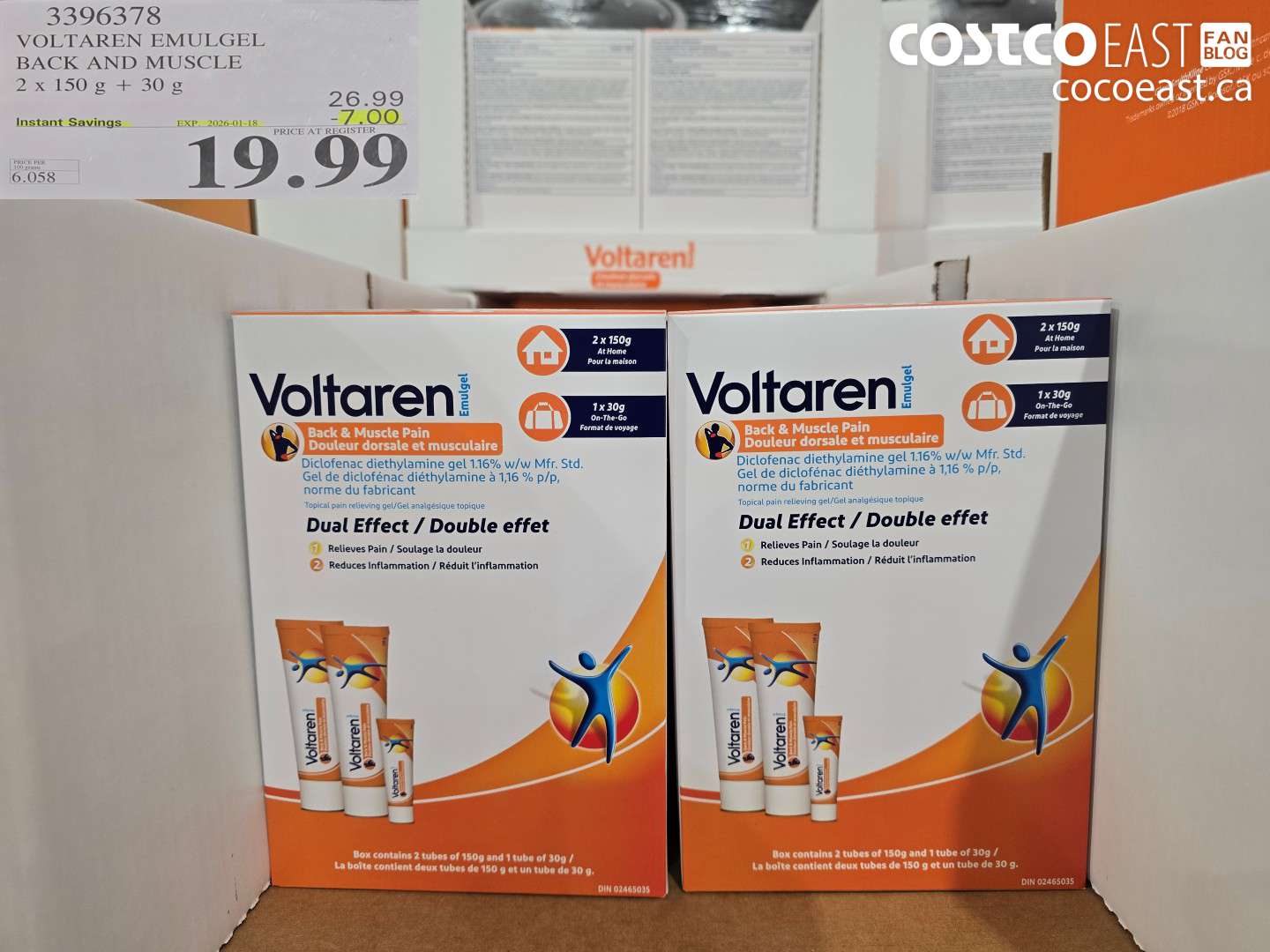3396378 VOLTAREN EMUGEL BACK AND MUSCLE PAIN 2 X 150G + 30G ($7.00 INSTANT SAVINGS EXPIRES ON 2026-01-18) $19.99