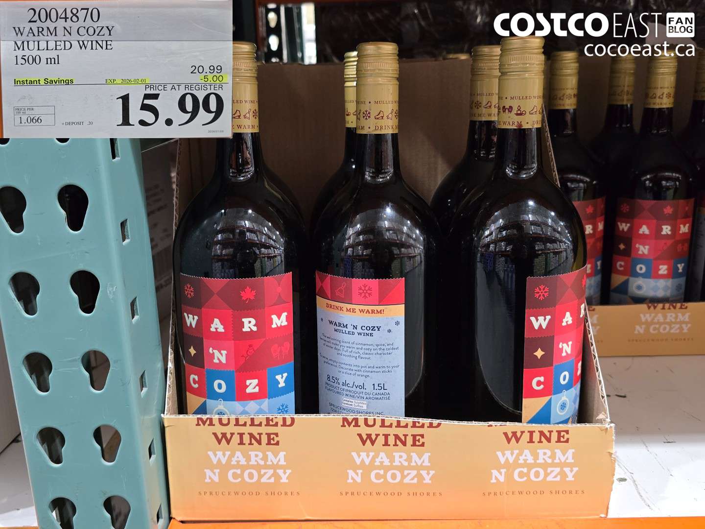 2004870 WARM N COZY MULLED WINE 1500 m ($5.00 INSTANT SAVINGS EXPIRES ON 2026-02-01) $15.99