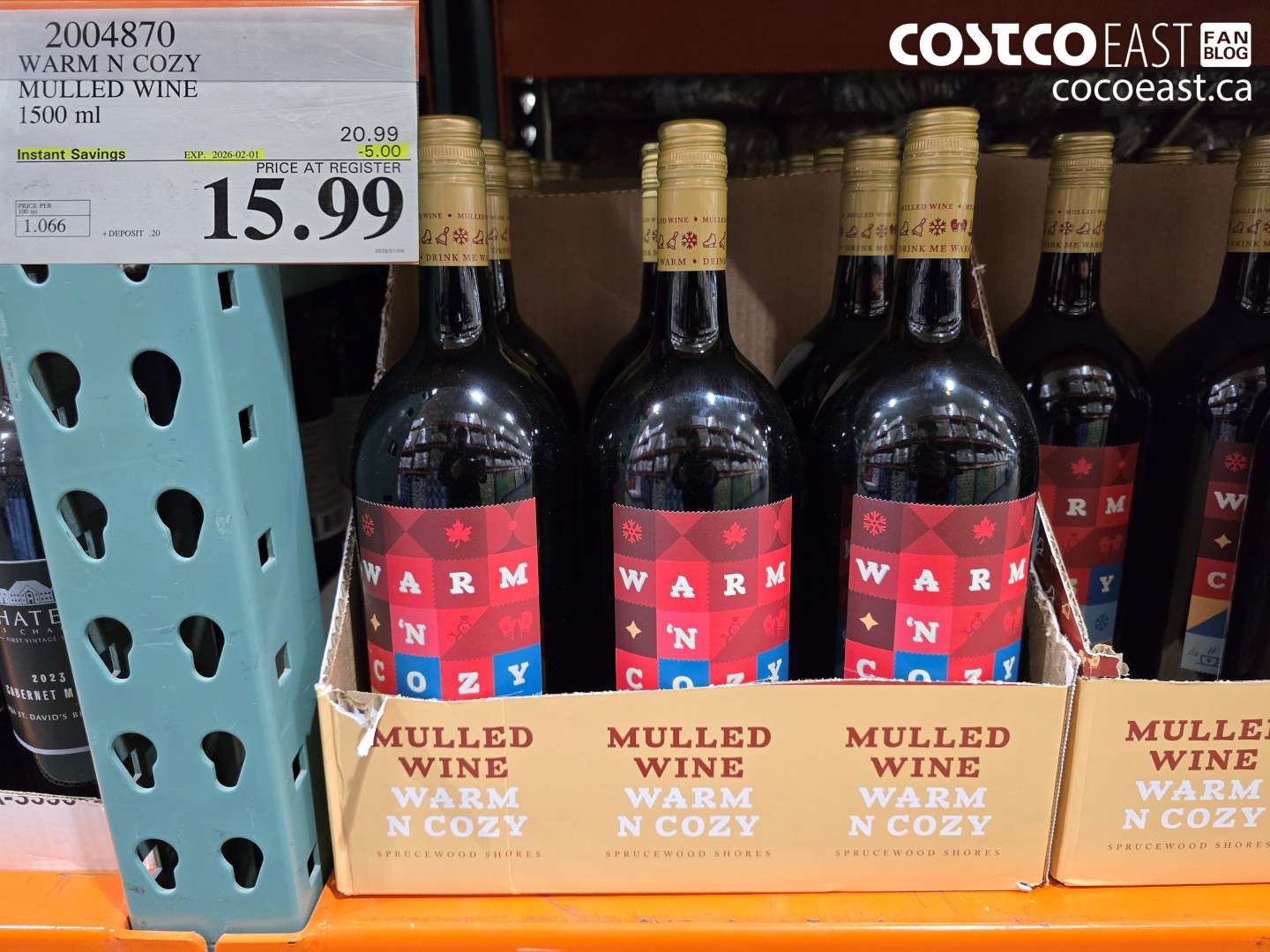 2004870 WARM N COZY MULLED WINE 1500 m ($5.00 INSTANT SAVINGS EXPIRES ON 2026-02-01) $15.99