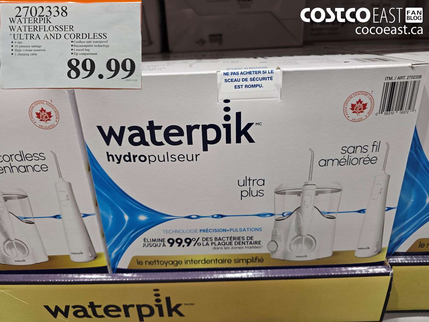 2702338 WATERPIK WATERFLOSSER ‘ULTRA AND CORDLESS $89.99