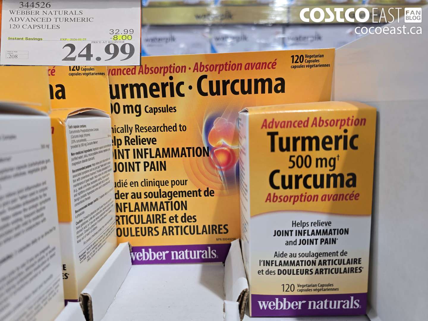 344526 WEBBER NATURALS ADVANCED TURMERIC 120 CAPSULES ($8.00 INSTANT SAVINGS EXPIRES ON 2026-01-25) $24.99