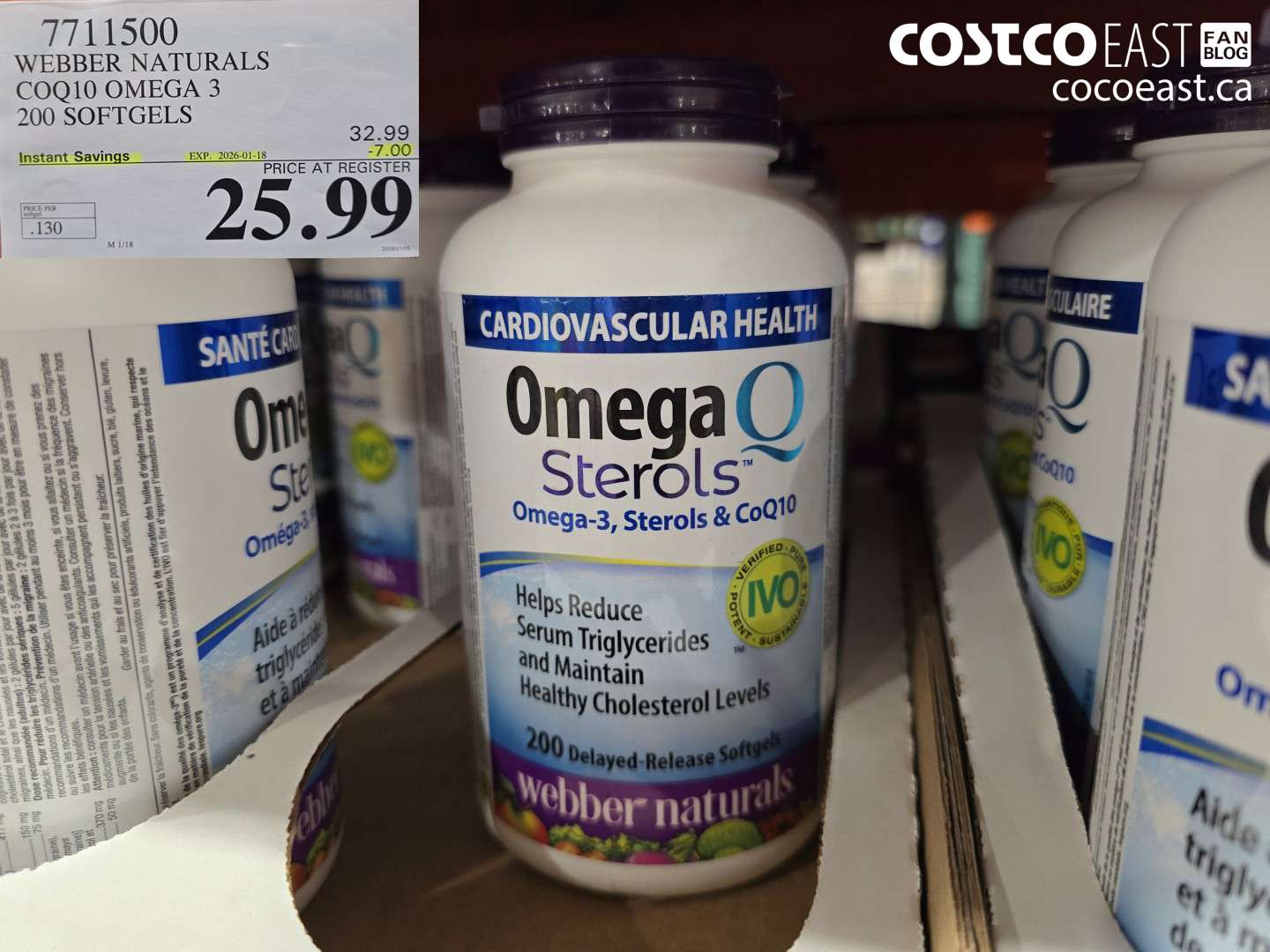 7711500 WEBBER NATURALS COQ10 OMEGA 3 200 SOFTGELS ($7.00 INSTANT SAVINGS EXPIRES ON 2026-01-18) $25.99