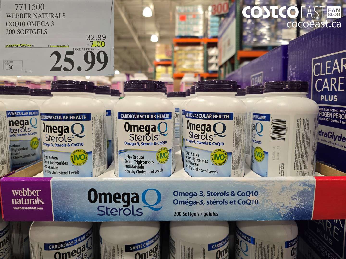7711500 WEBBER NATURALS COQ10 OMEGA 3 200 SOFTGELS ($7.00 INSTANT SAVINGS EXPIRES ON 2026-01-18) $25.99
