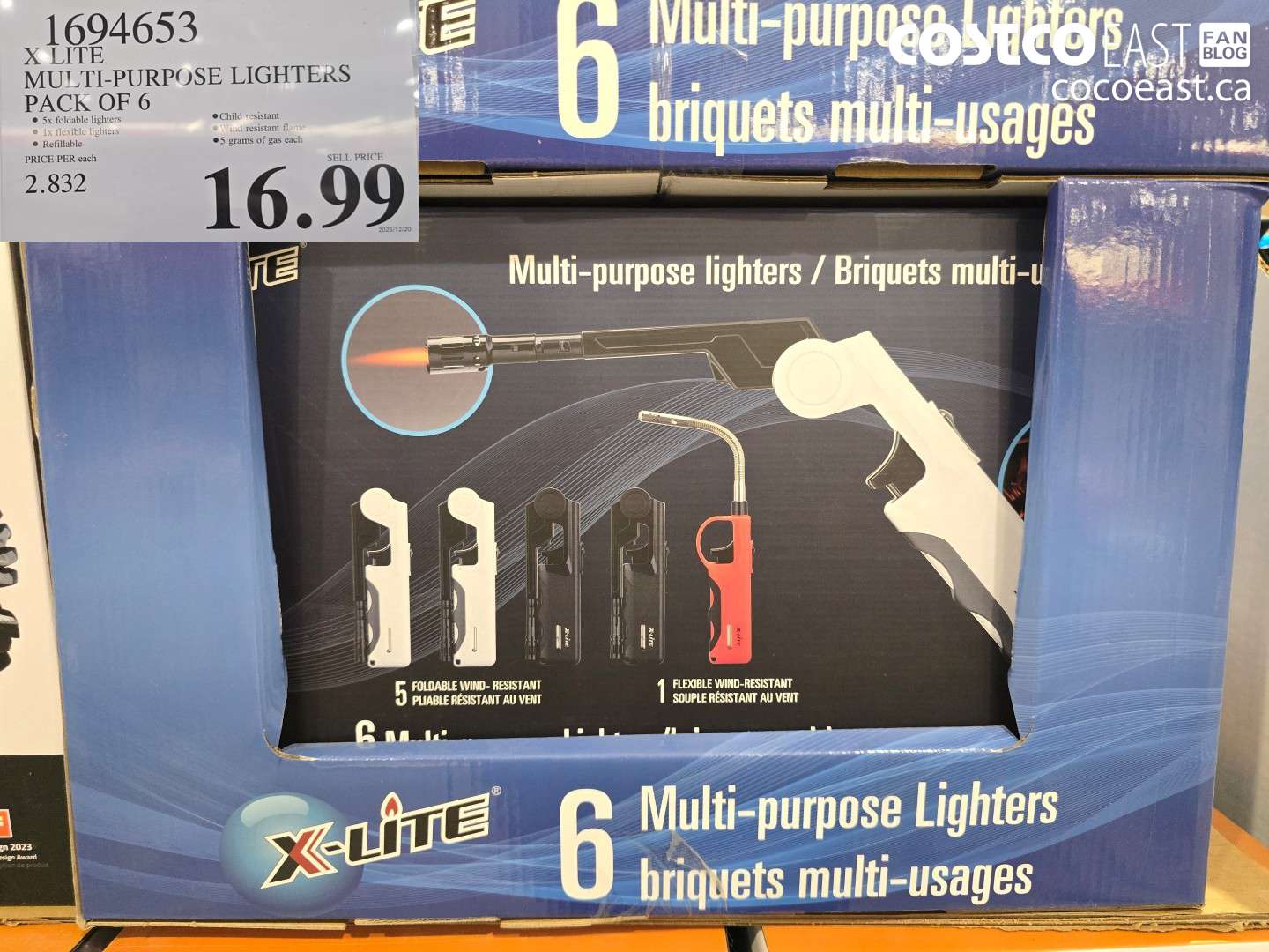 1694653 X-LITE MULTI-PURPOSE LIGHTERS PACK OF 6 $16.99