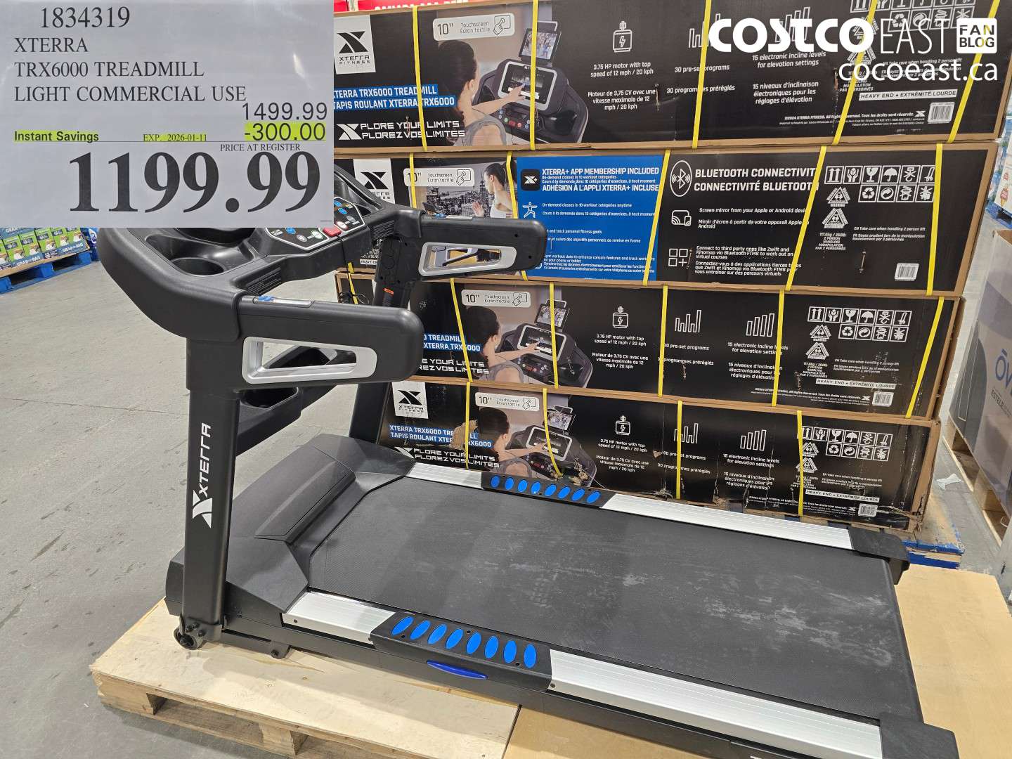 1834319 XTFRRA TRX6000 TREADMILL LIGHT COMMERCIAL USE ($300.00 INSTANT SAVINGS EXPIRES ON 2026-01-11) $1199.99