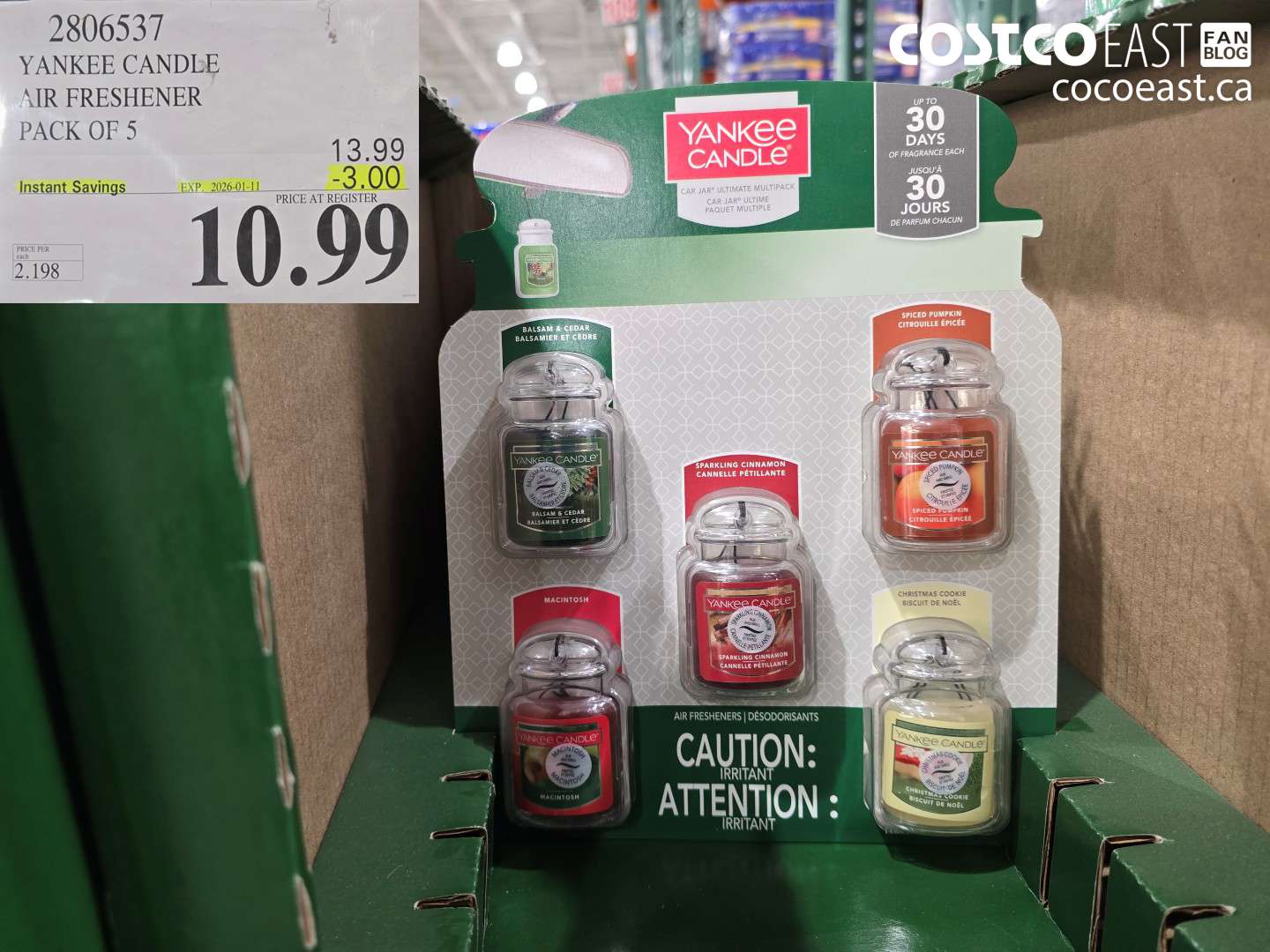 2806537 YANKEE CANDLE AIR FRESHENER PACK OF 5 ($3.00 INSTANT SAVINGS EXPIRES ON 2026-01-11) $10.99