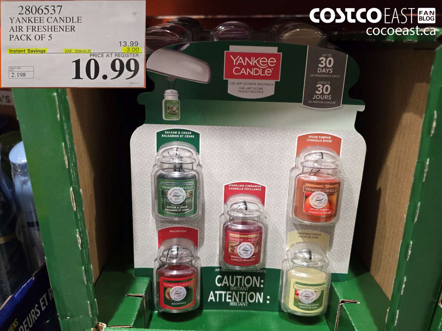 2806537 YANKEE CANDLE AIR FRESHENER PACK OF 5 ($3.00 INSTANT SAVINGS EXPIRES ON 2026-01-25) $10.99