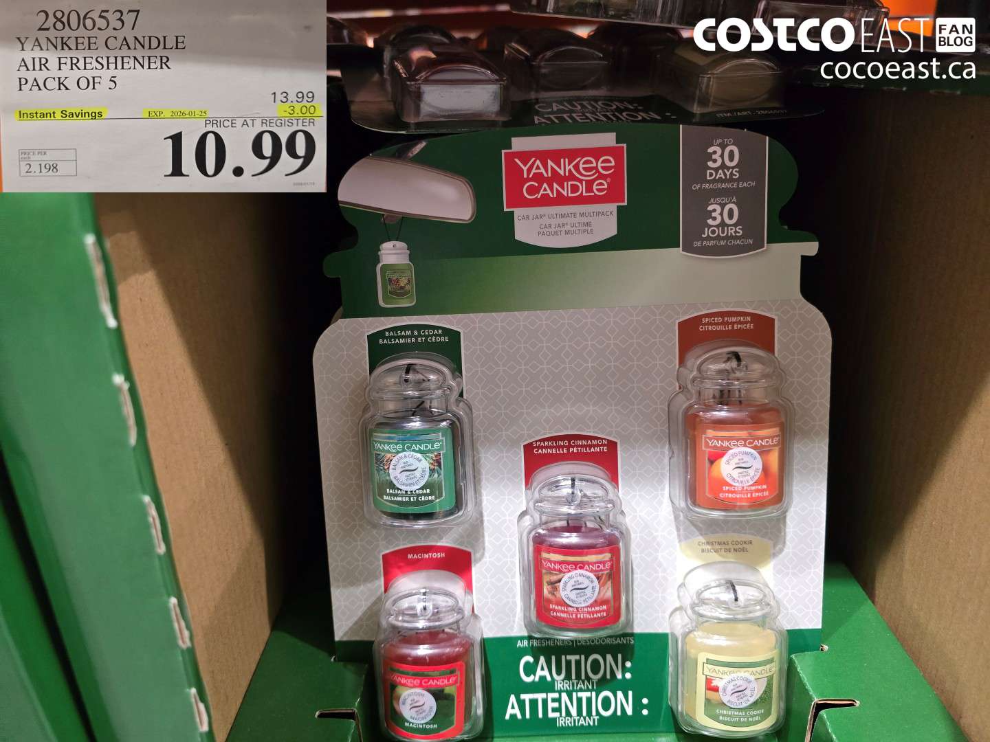 2806537 YANKEE CANDLE AIR FRESHENER PACK OF 5 ($3.00 INSTANT SAVINGS EXPIRES ON 2026-01-25) $10.99