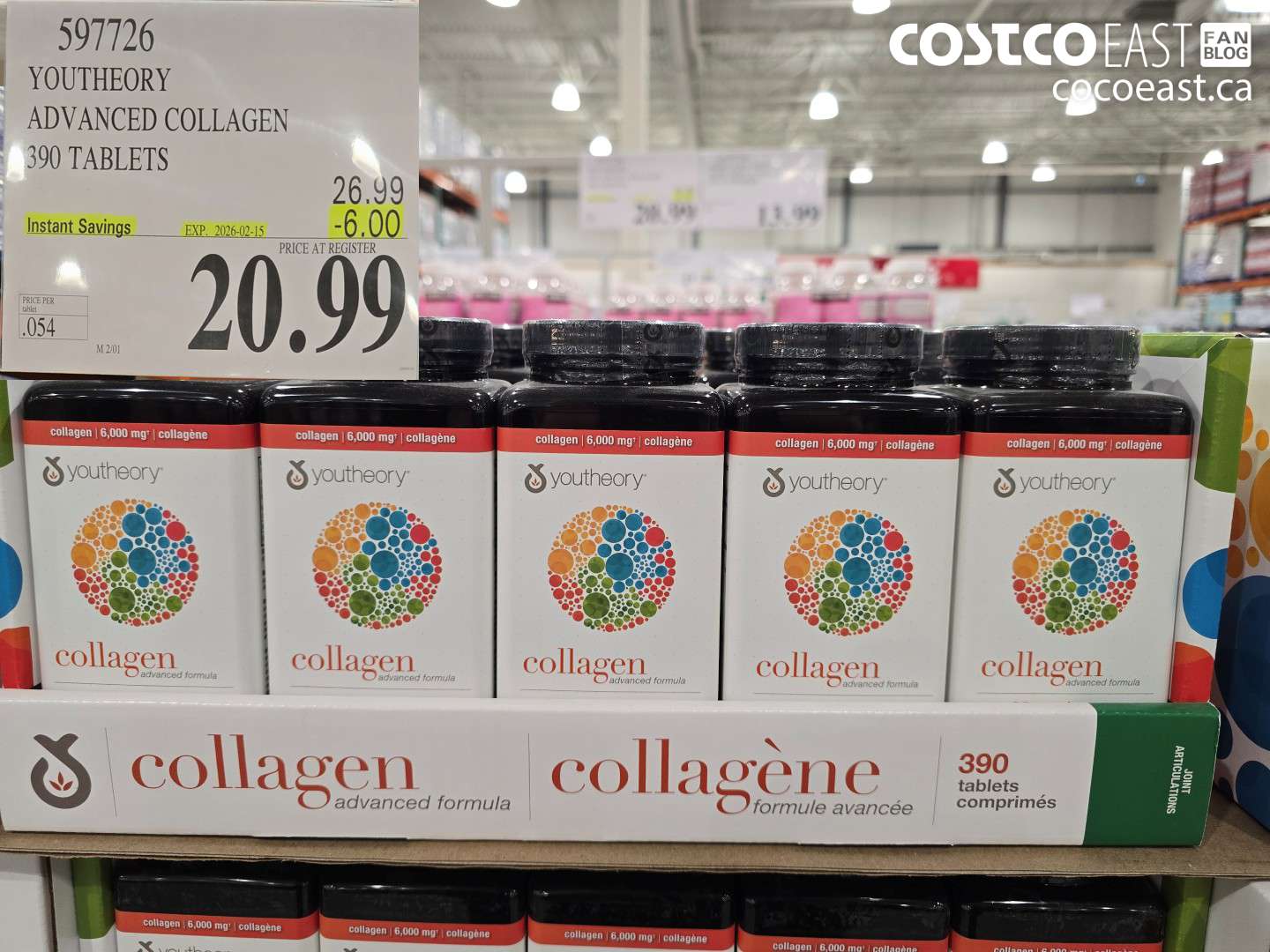 597726 YOUTHEORY ADVANCED COLLAGEN 390 TABLETS ($6.00 INSTANT SAVINGS EXPIRES ON 2026-02-15) $20.99