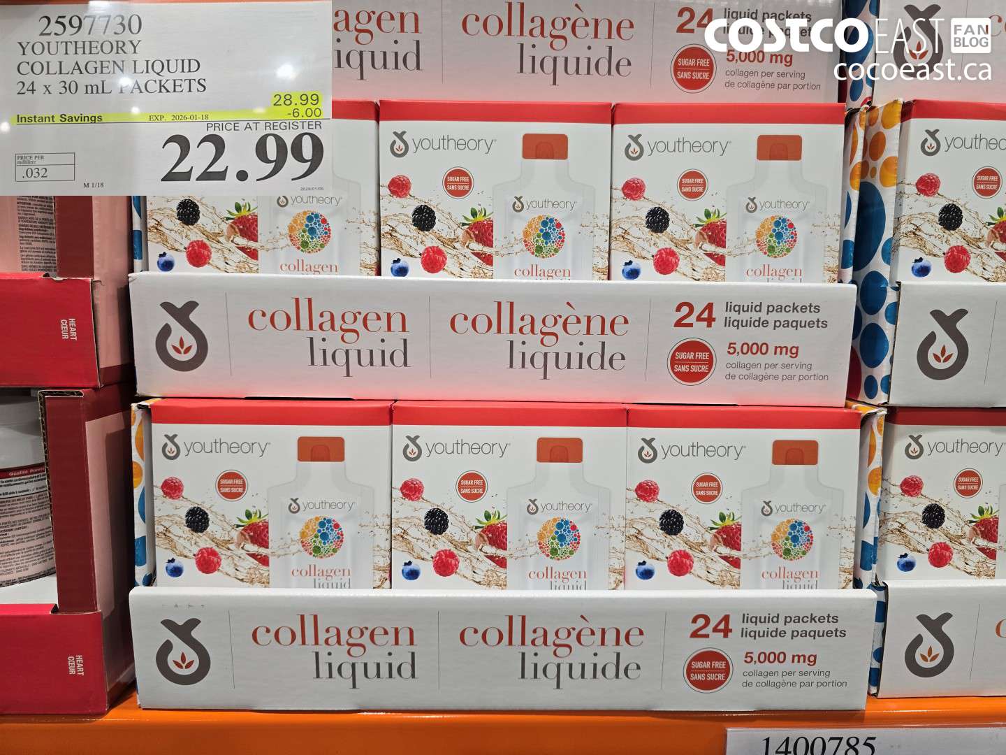 2597730 YOUTHEORY COLLAGEN LIQUID 24 x 30 mL PACKETS ($6.00 INSTANT SAVINGS EXPIRES ON 2026-01-18) $22.99