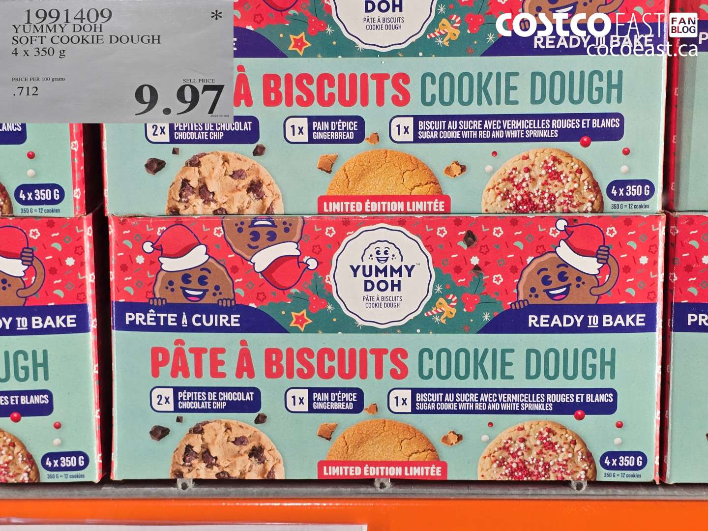 1991409 YUMMY DOH SOFT COOKIE DOUGH 4 x 350 g $9.97