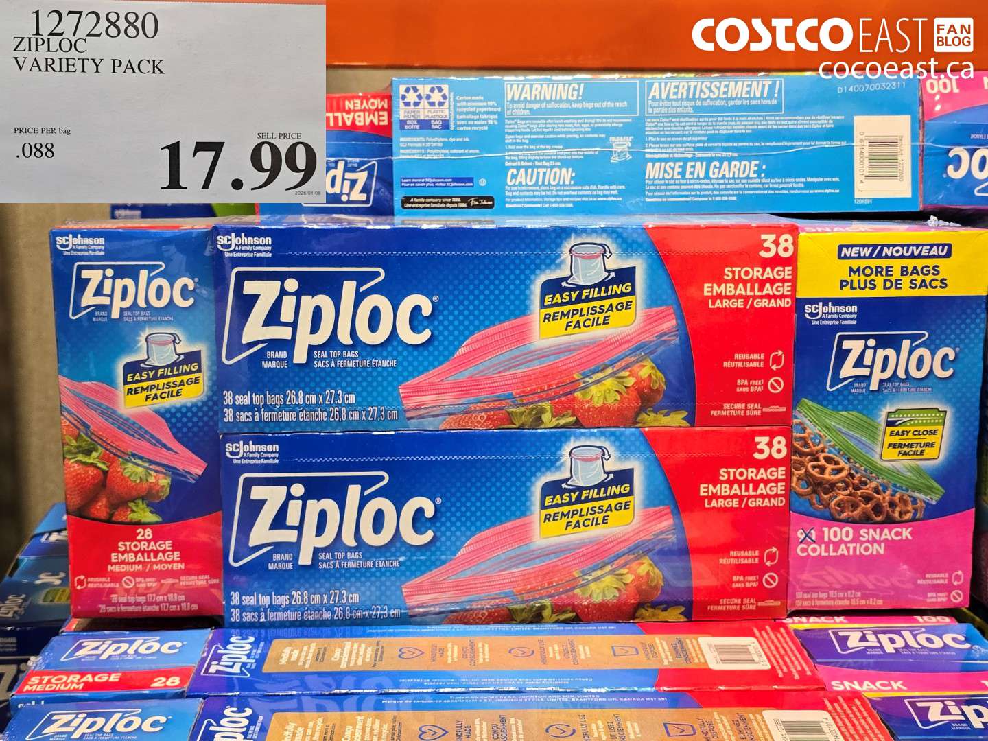 1272880 ZIPLOC VARIETY PACK $17.99