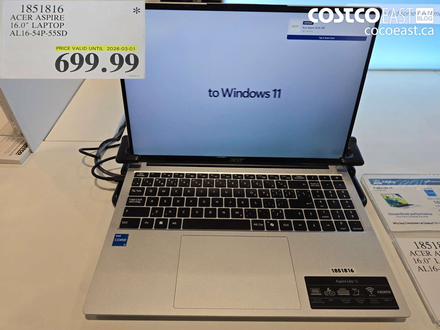 1851816 ACER ASPIRE 16.0 LAPTOP AL16-54P-55SD $699.99