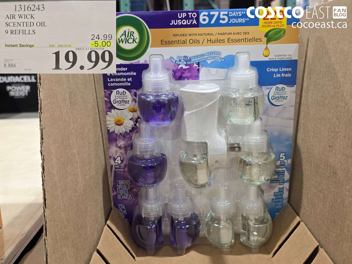 1316243 AIR WICK SCENTED OIL 9 REFILLS ($5.00 INSTANT SAVINGS EXPIRES ON 2026-03-01) $19.99