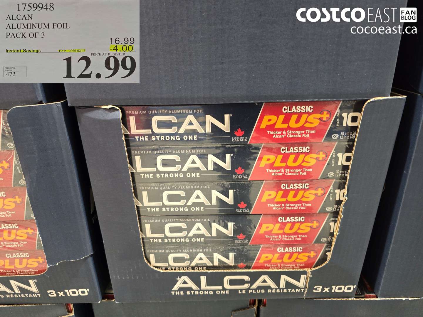 1759948 ALCAN ALUMINUM FOIL PACK OF 3 ($4.00 INSTANT SAVINGS EXPIRES ON 2026-02-15) $12.99