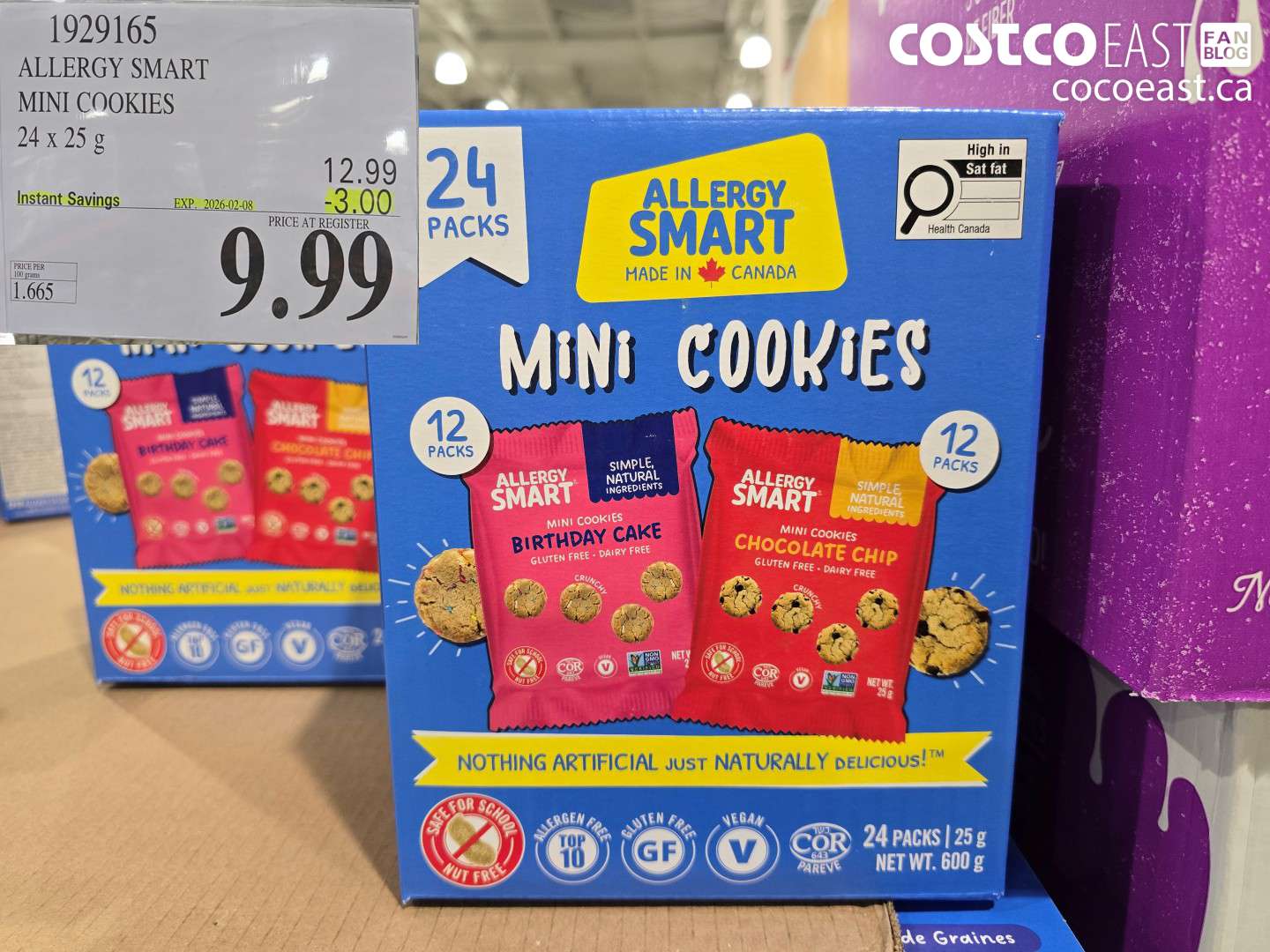 1929165 ALLERGY SMART MINI COOKIE 24 X 25 G ($3.00 INSTANT SAVINGS EXPIRES ON 2026-02-08) $9.99