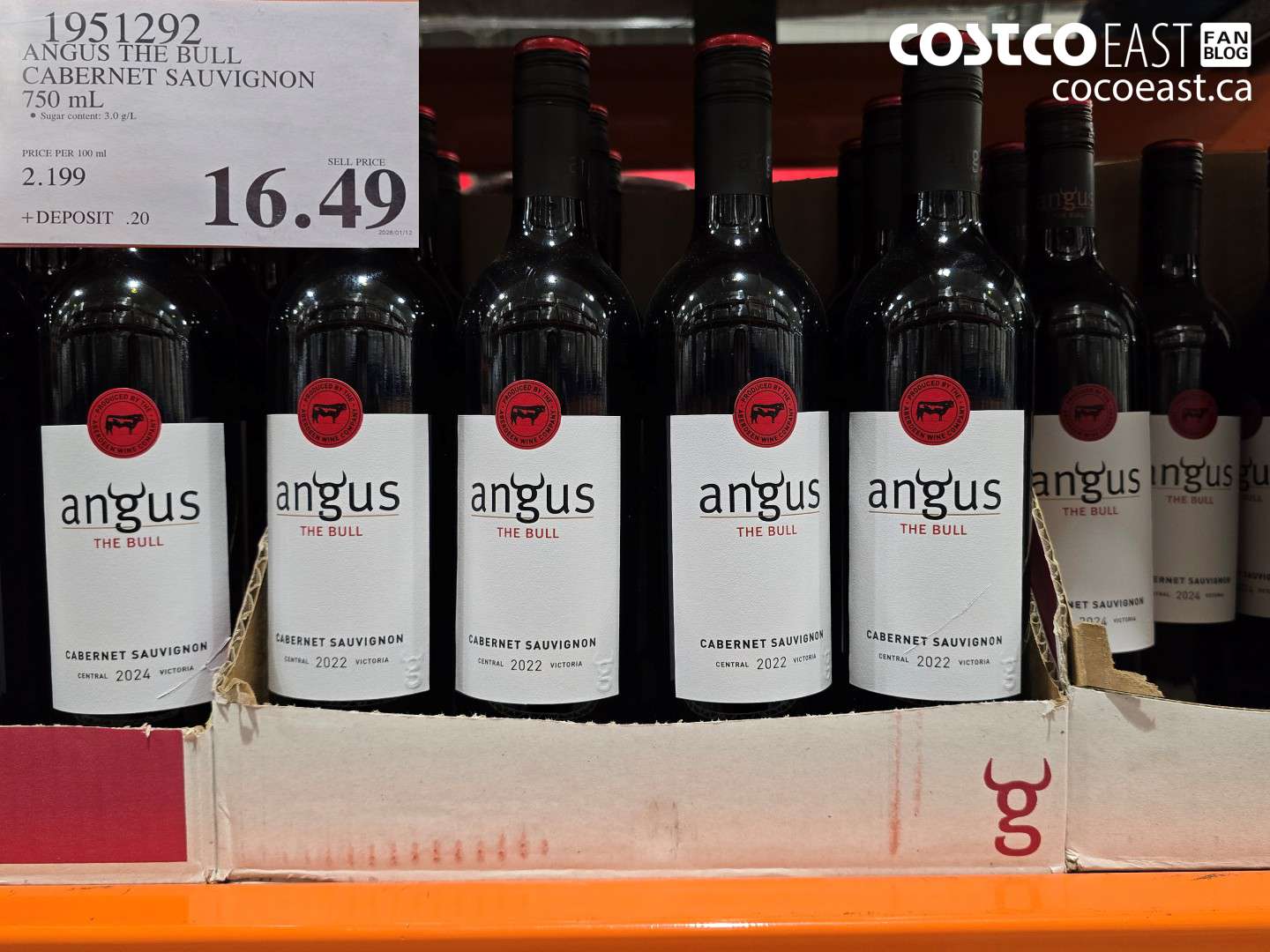 1951292 ANGUS THE BULL CABERNET SAUVIGNON 750 mL $16.49