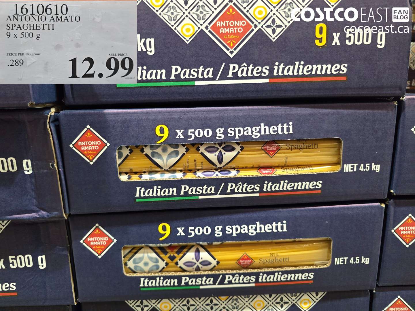 1610610 ANTONIO AMATO SPAGHETTI 9 x 500 g $12.99