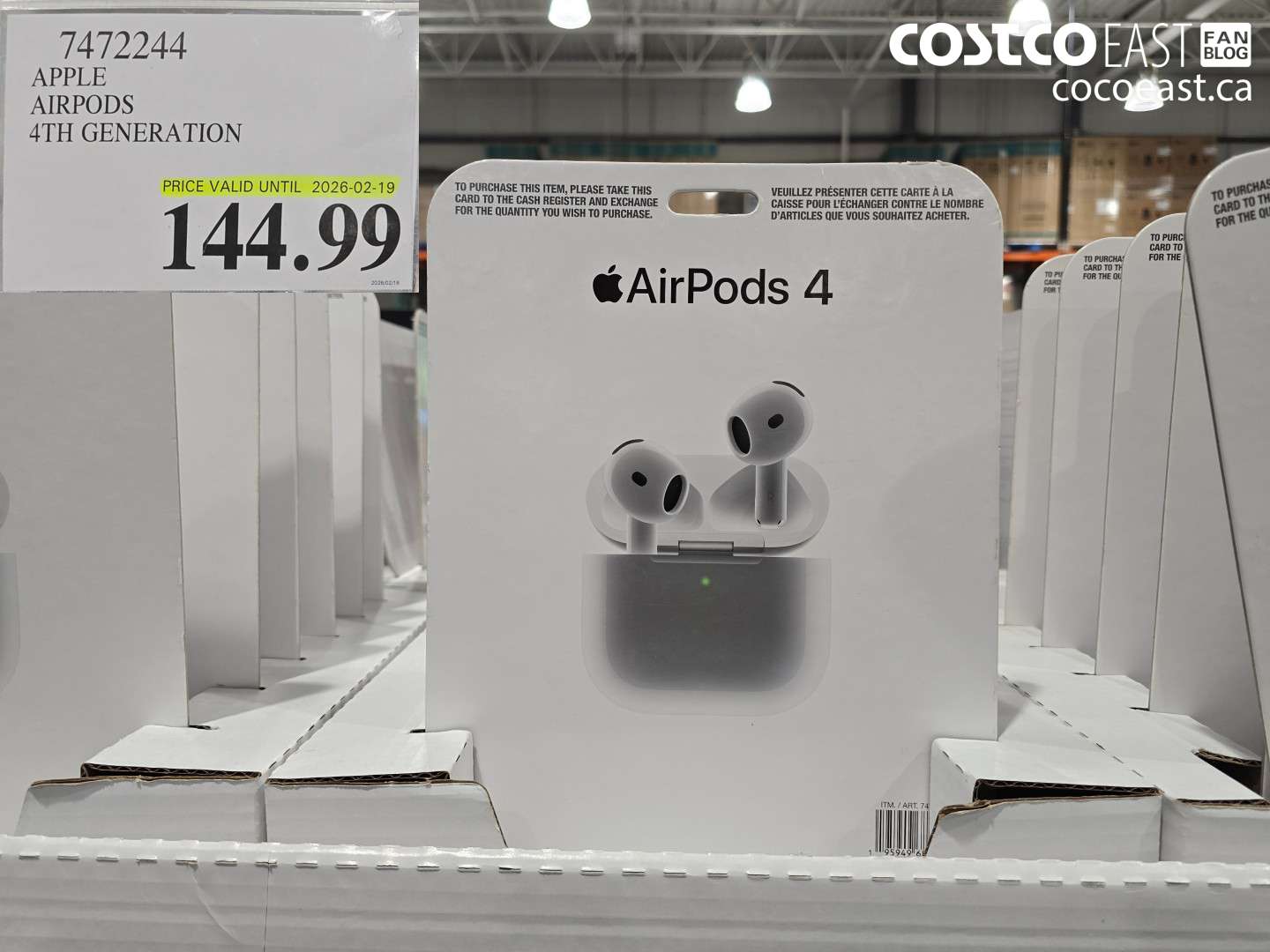 7472244 APPLE AIRPODS 4TH GENERATION $144.99