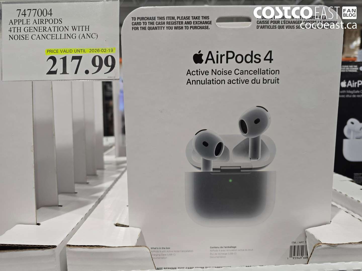 7477004 APPLE AIRPODS 4TH GENERATION WITH NOISE CANCELLING (ANC) $217.99